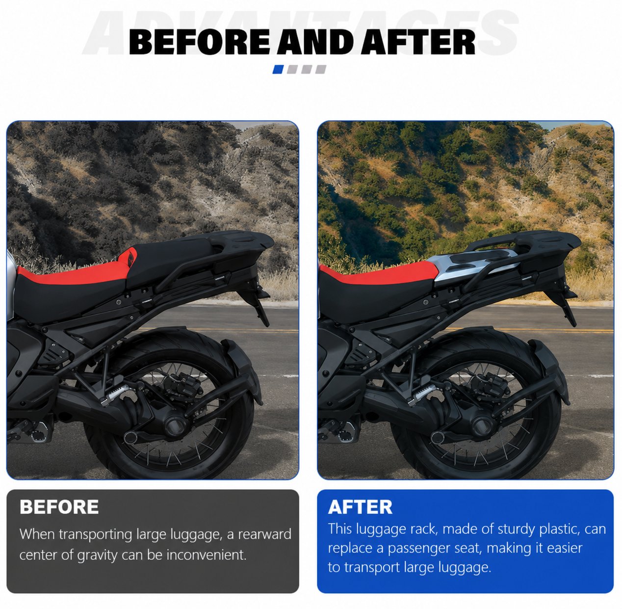 BMW R1300GS / Adventure Arka Bagaj Plakası & Raf Kiti (Solo)BMW R1300GS ADV Arka Bagaj Plakası Kiti Bagaj Rafı (Yolcu Koltuğu Yerine)