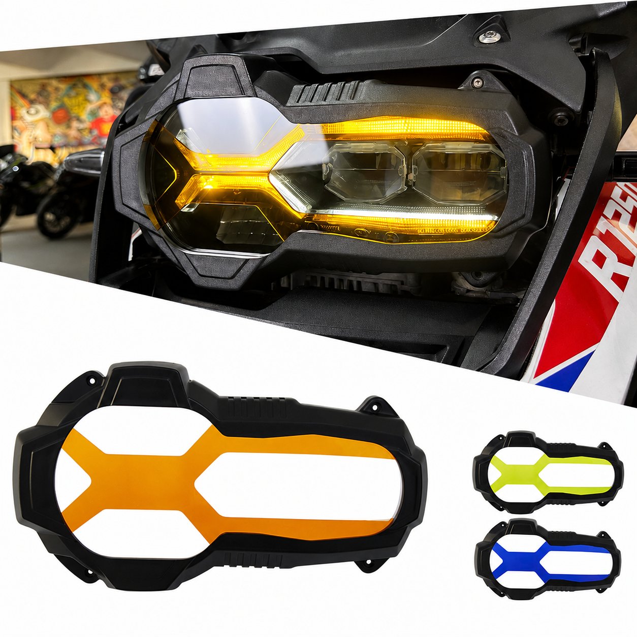 BMW R1300GS Adventure Far Koruyucu Şeffaf Kapak (2024+) | NocamotoBMW R1250GS/R1200GS ADV Far Koruma Kapağı, Far Koruyucu,
