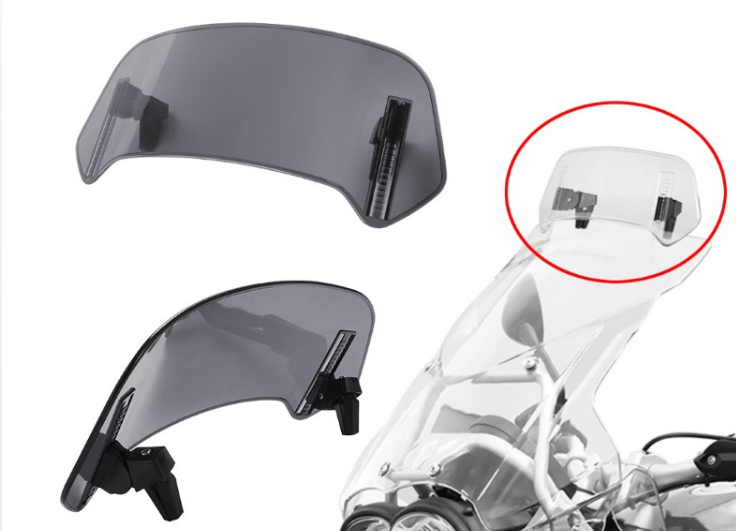 BMW R1300GS / R1300GS Adventure Ön Cam Siyah Tur CamıBMW R1300GS R1300GS ADV Kademeli Rüzgar Saptırıcı Füme Ön Cam Uzatma / Deflektör