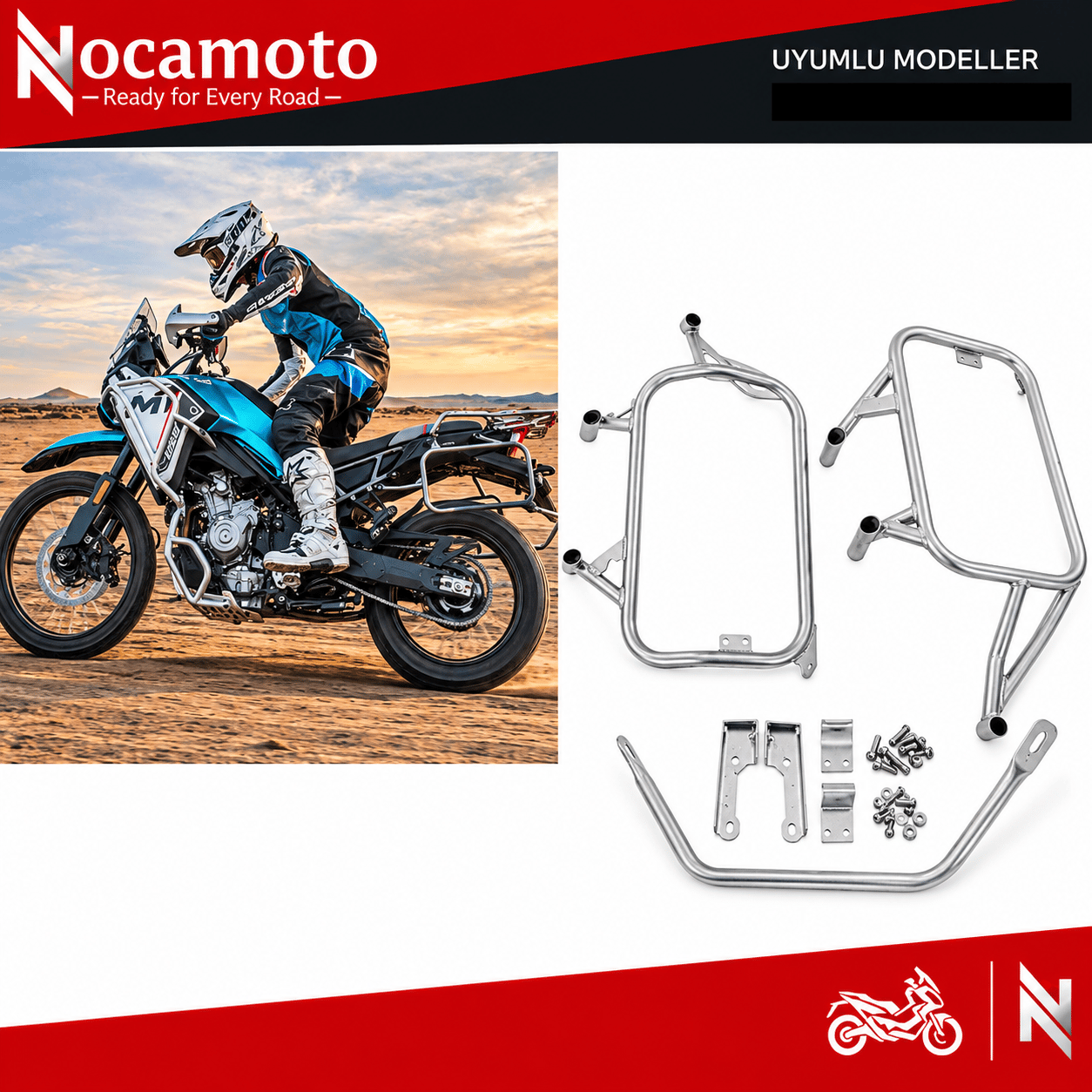 CFMOTO MT450 orijinal yan çanta taşıyıcı seti NocamotoCF MOTO MT450 Orijinal Yan Çanta Taşıyıcı Seti