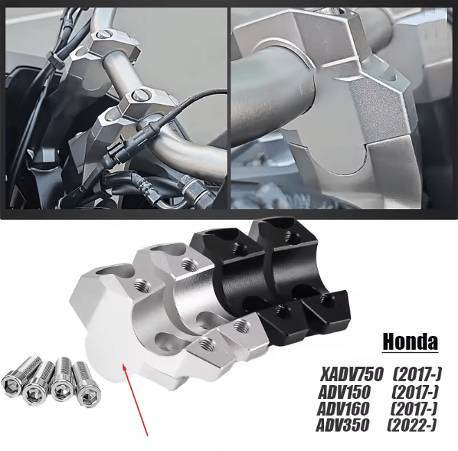 Honda X-ADV 750 Gidon Yükseltme Aparatı CNC Alüminyum | NocamotoHONDA X-ADV750 Gidon Yükseltici CNC Aluminyum