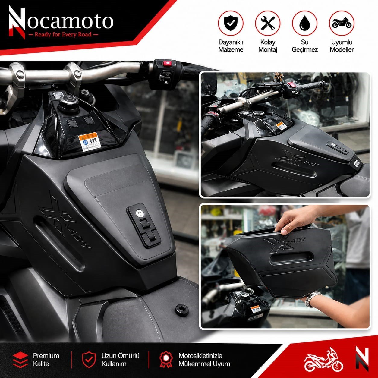 HONDA X-ADV750 2021+ / FORZA750 2022 Tünel Çanta ABS X-ADV Serisi – KilitlenebilirHONDA X-ADV750 FORZA750 Tünel Çanta ABS X-ADV Serisi, Kilitlenebilir