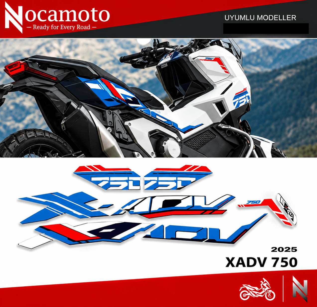 Honda X-ADV750 2026 Special Edition Sticker Set MaviHONDA X-ADV750 2026 Special Edition Sticker Set Mavi