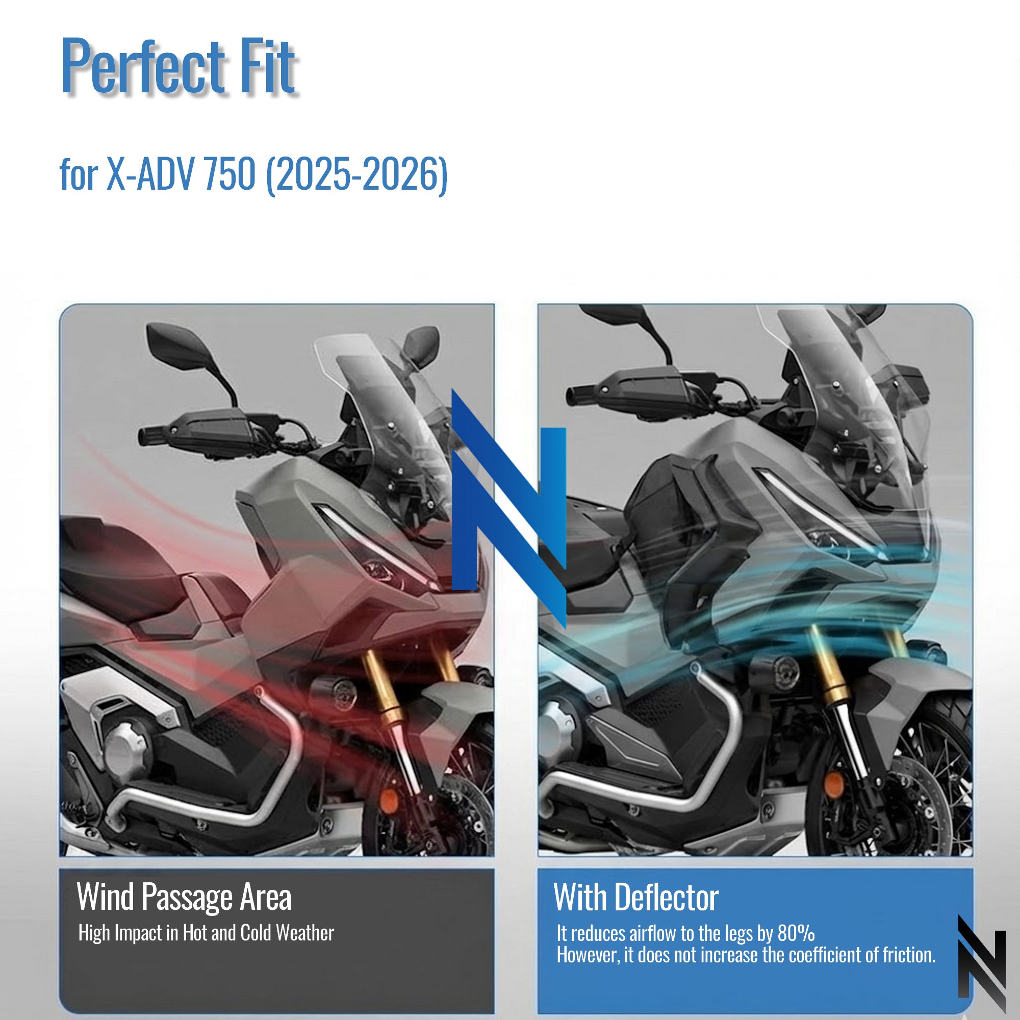 Honda X-ADV750 Bacak Yan Rüzgar Deflektörü (2025-2026)HONDA X-ADV750 2025+ Bacak Yan Rüzgar Deflektörü