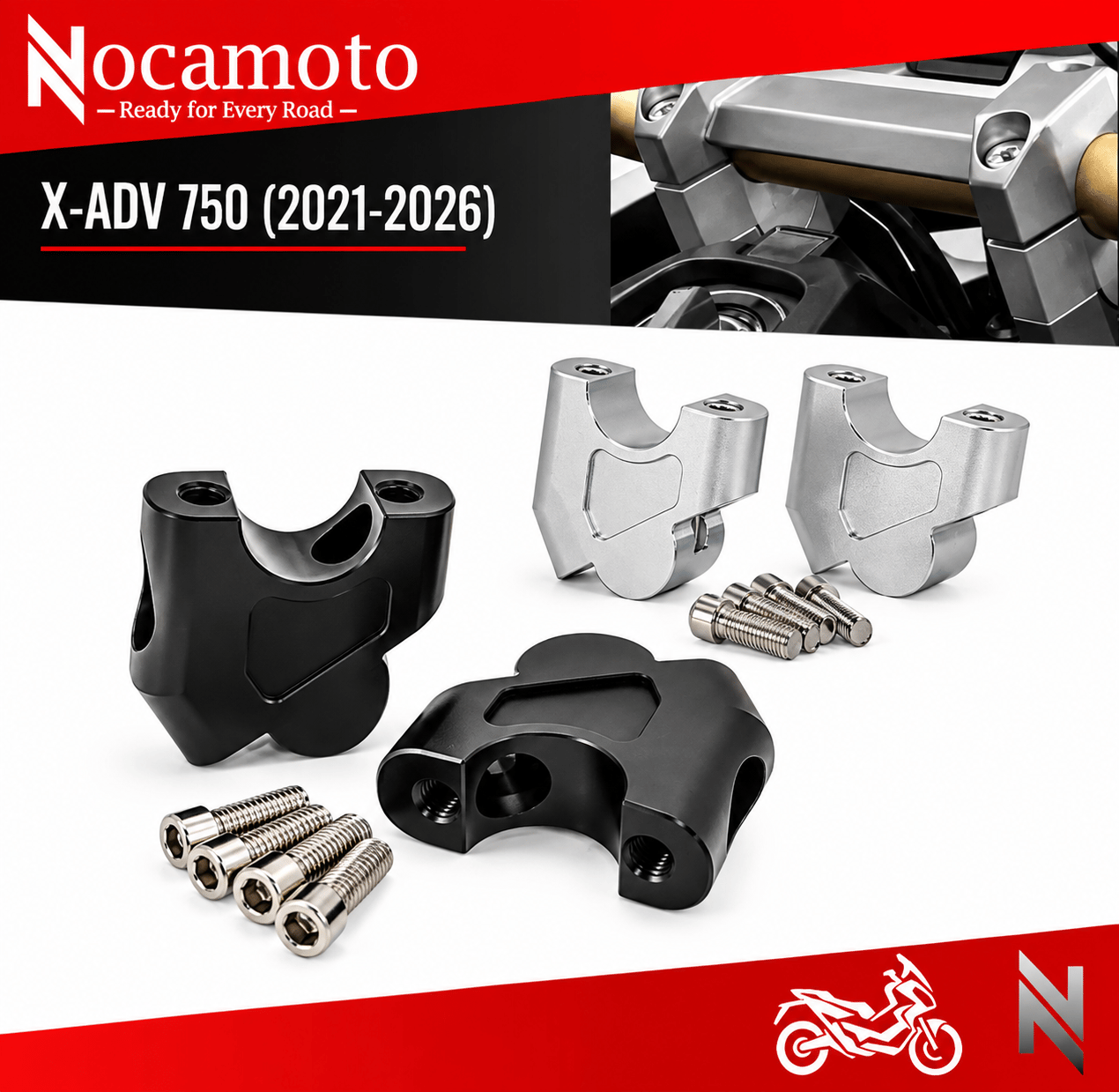 Honda X-ADV750 Gidon Yükseltici CNC Alüminyum | Nocamoto | nishevHONDA X-ADV750 Gidon Yükseltici CNC Aluminyum