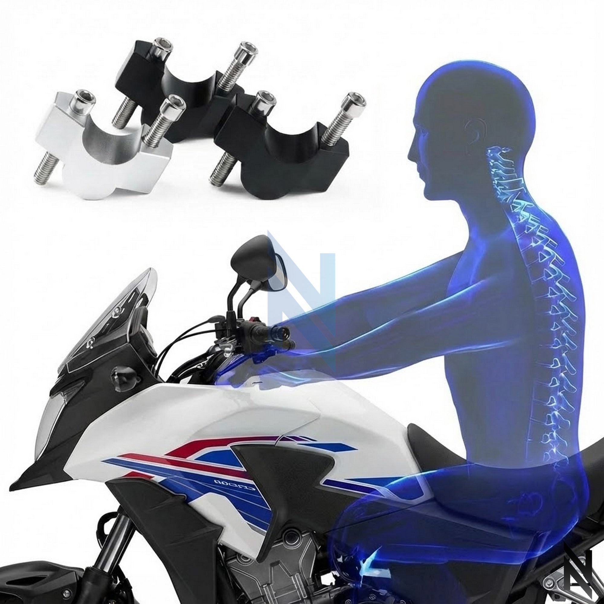 Honda X-ADV750 Gidon Yükseltici CNC Alüminyum | NocamotoHONDA X-ADV750 Gidon Yükseltici CNC Aluminyum