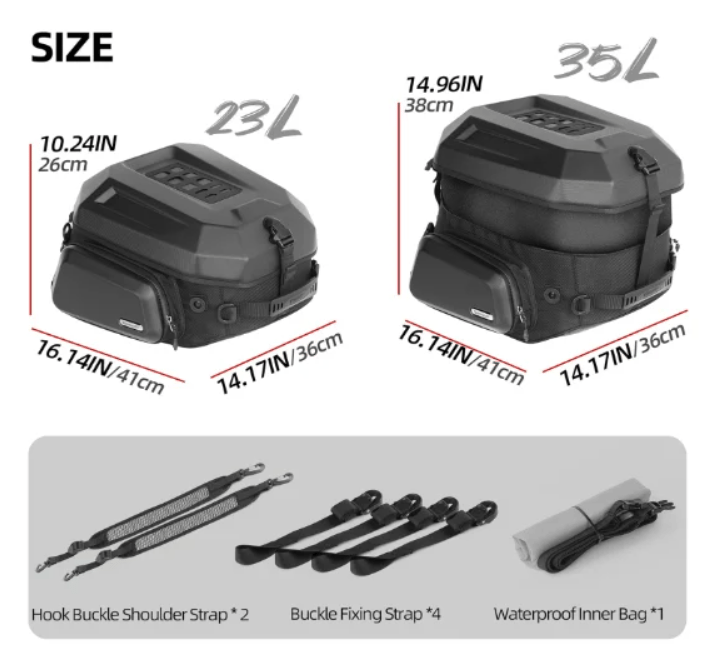 Rhinowalk MFT2310BK Genişletilebilir Arka Çanta (23L-35L) | NocamotoRhinowalk MFT2310BK ABS Sert Kabuklu Genişletilebilir Arka Çanta 23L-35L