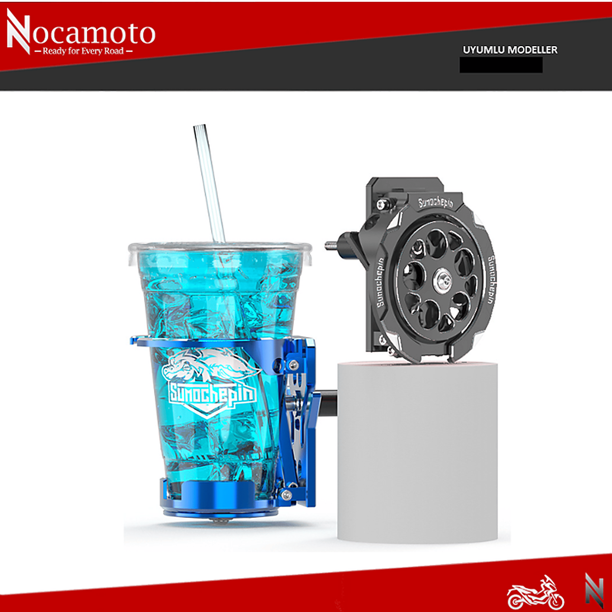 Universal Bardak ve Şişe Tutucu CNC AlüminyumUniversal Bardak ve Şişe Tutucu, CNC Aluminyum 