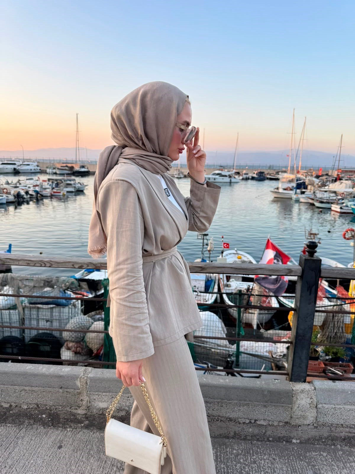Relax Ceket Takım - Vizon