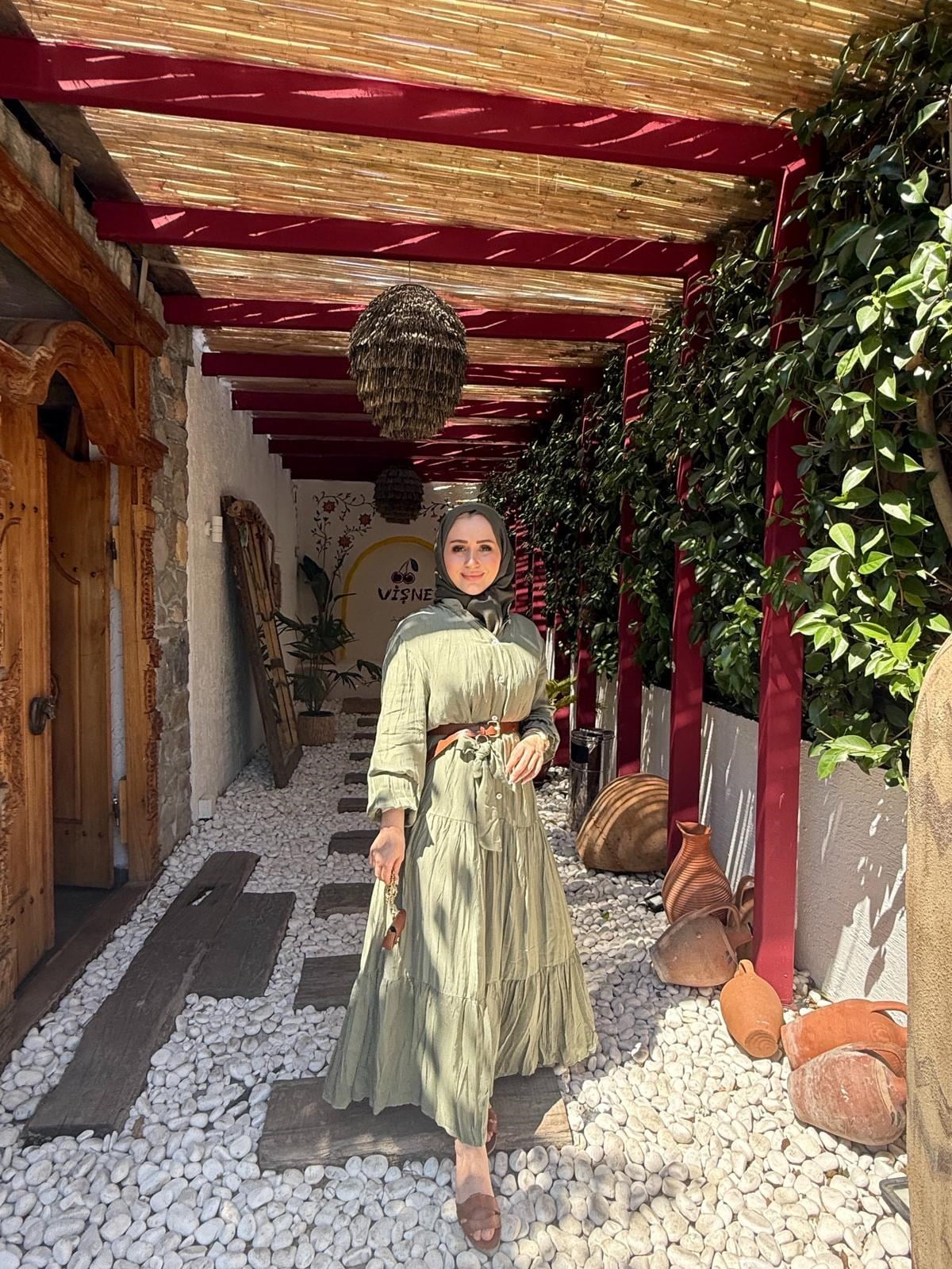 Sahra Tensel Elbise - Yeşil
