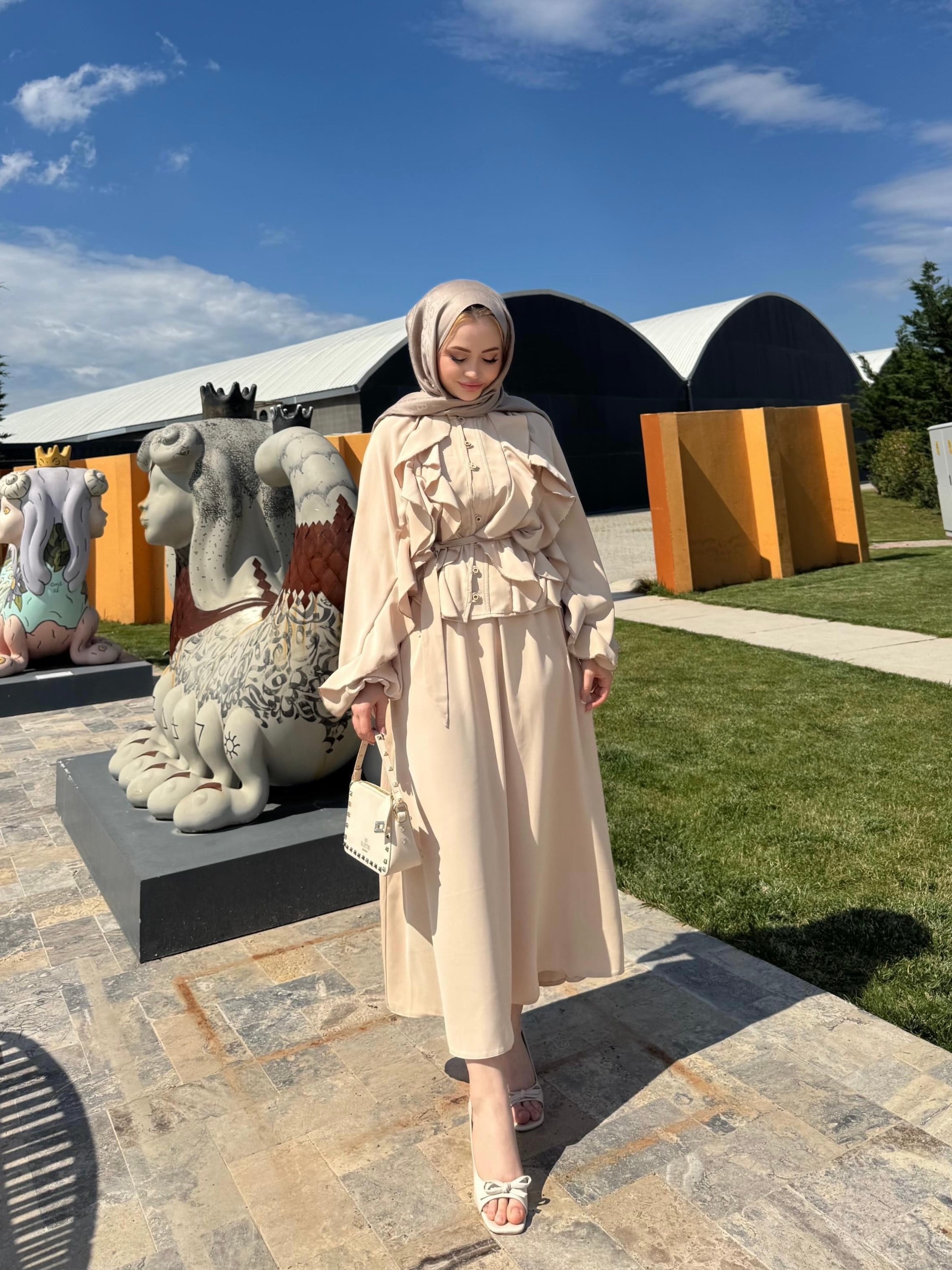 Valeria Etek Takım - Krem