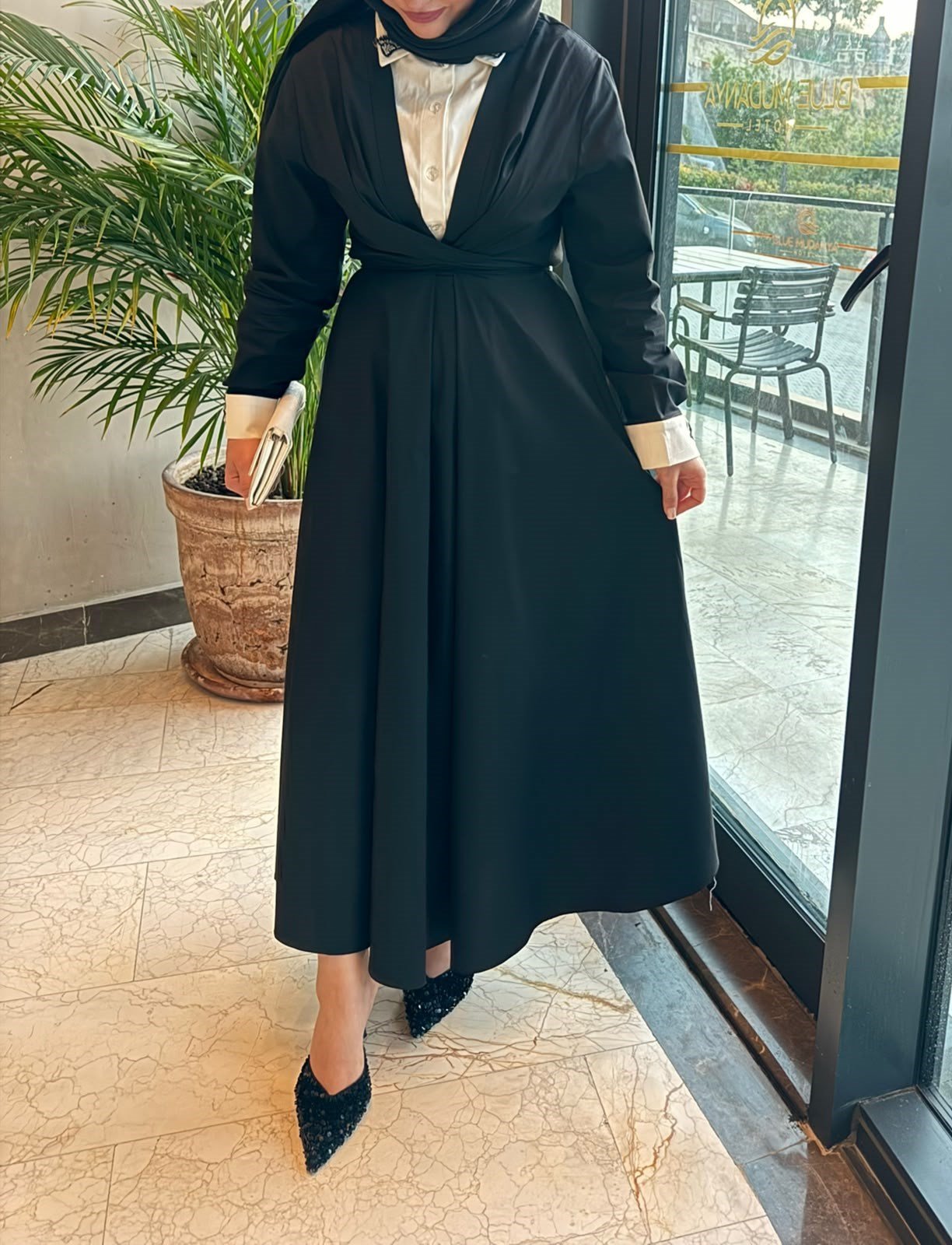 Zarif Elegant Elbise - Siyah