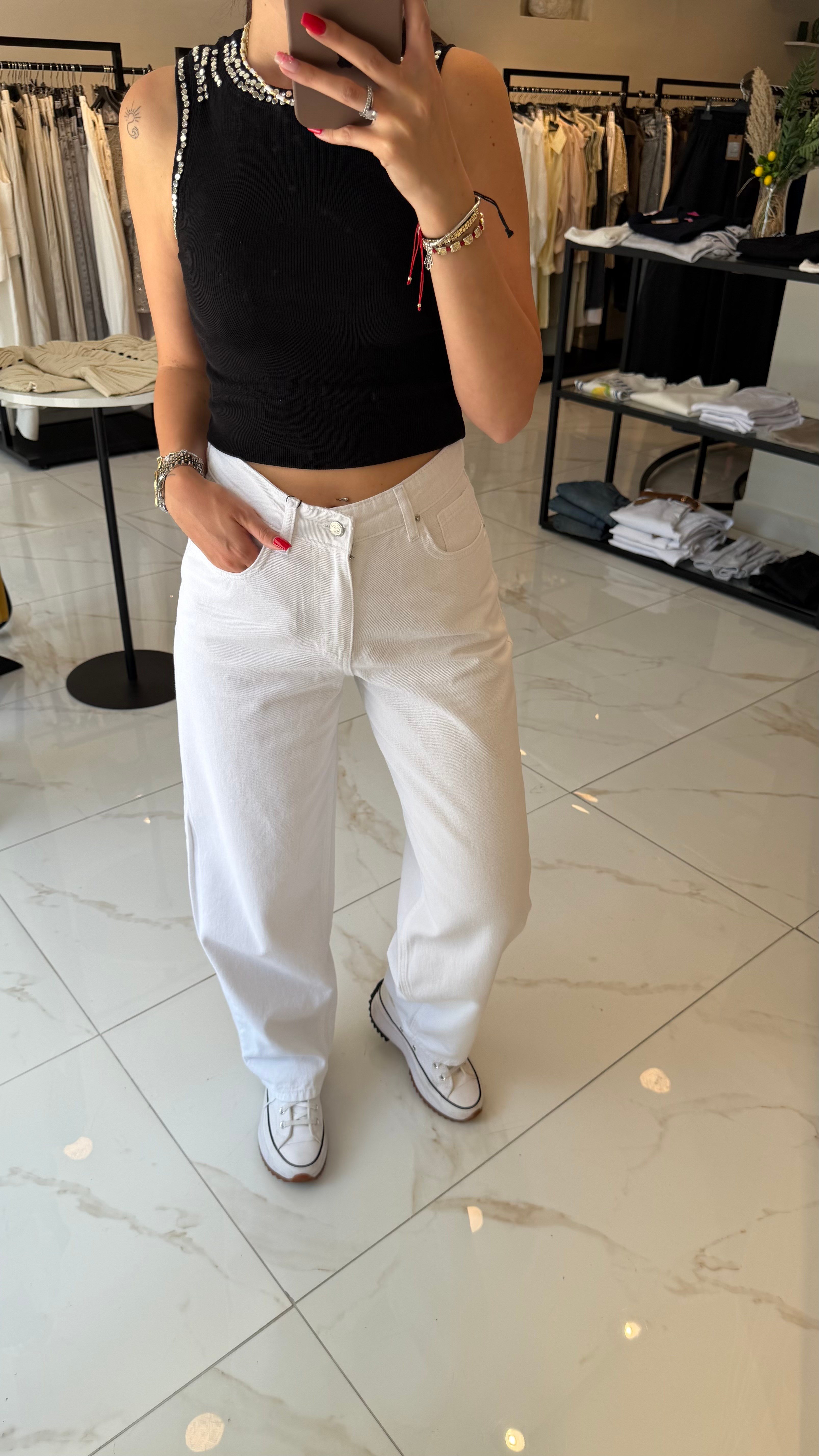BAGGY BEYAZ JEAN