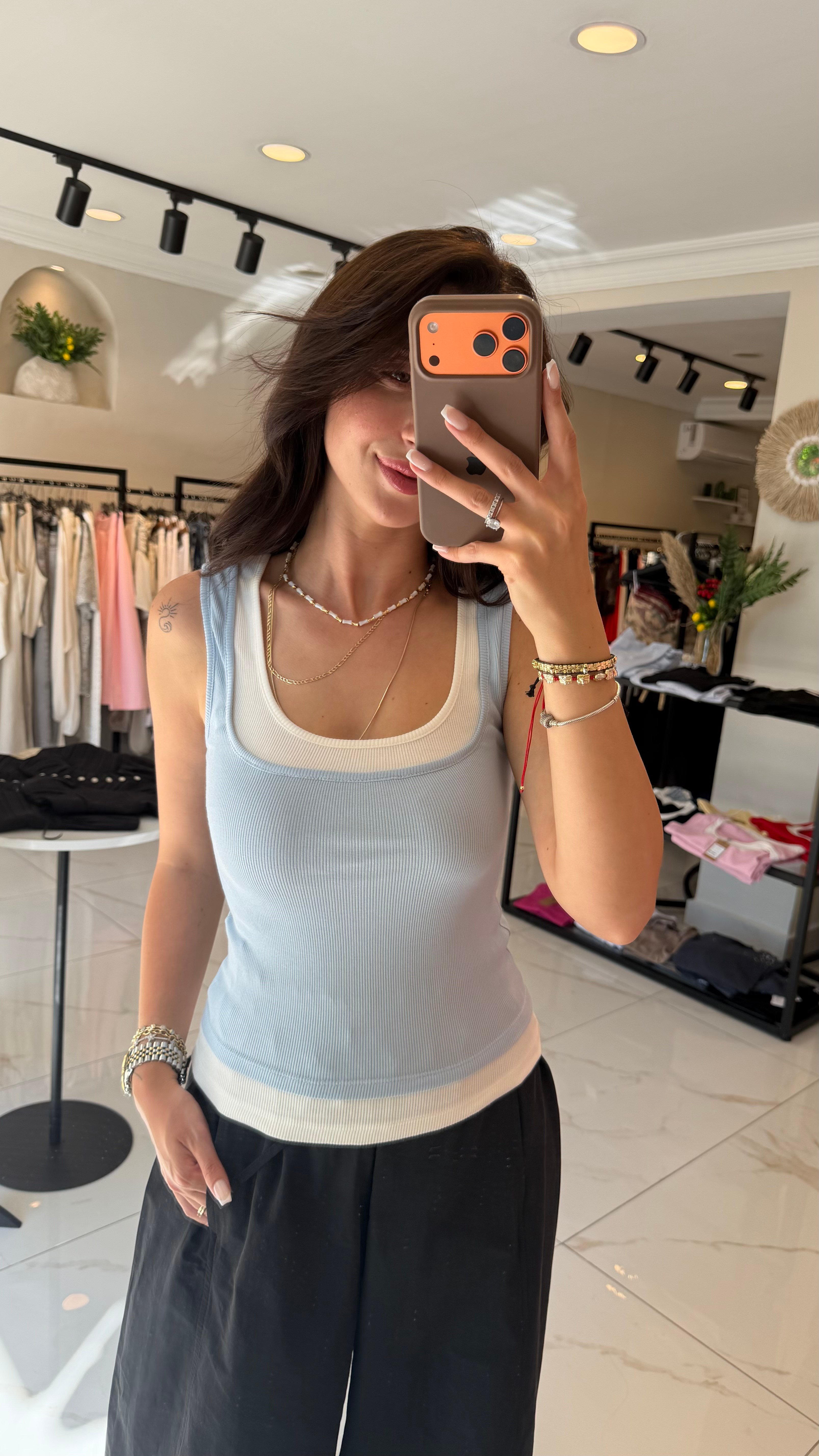ÇİFT YAKA ATLET BEBE MAVİ