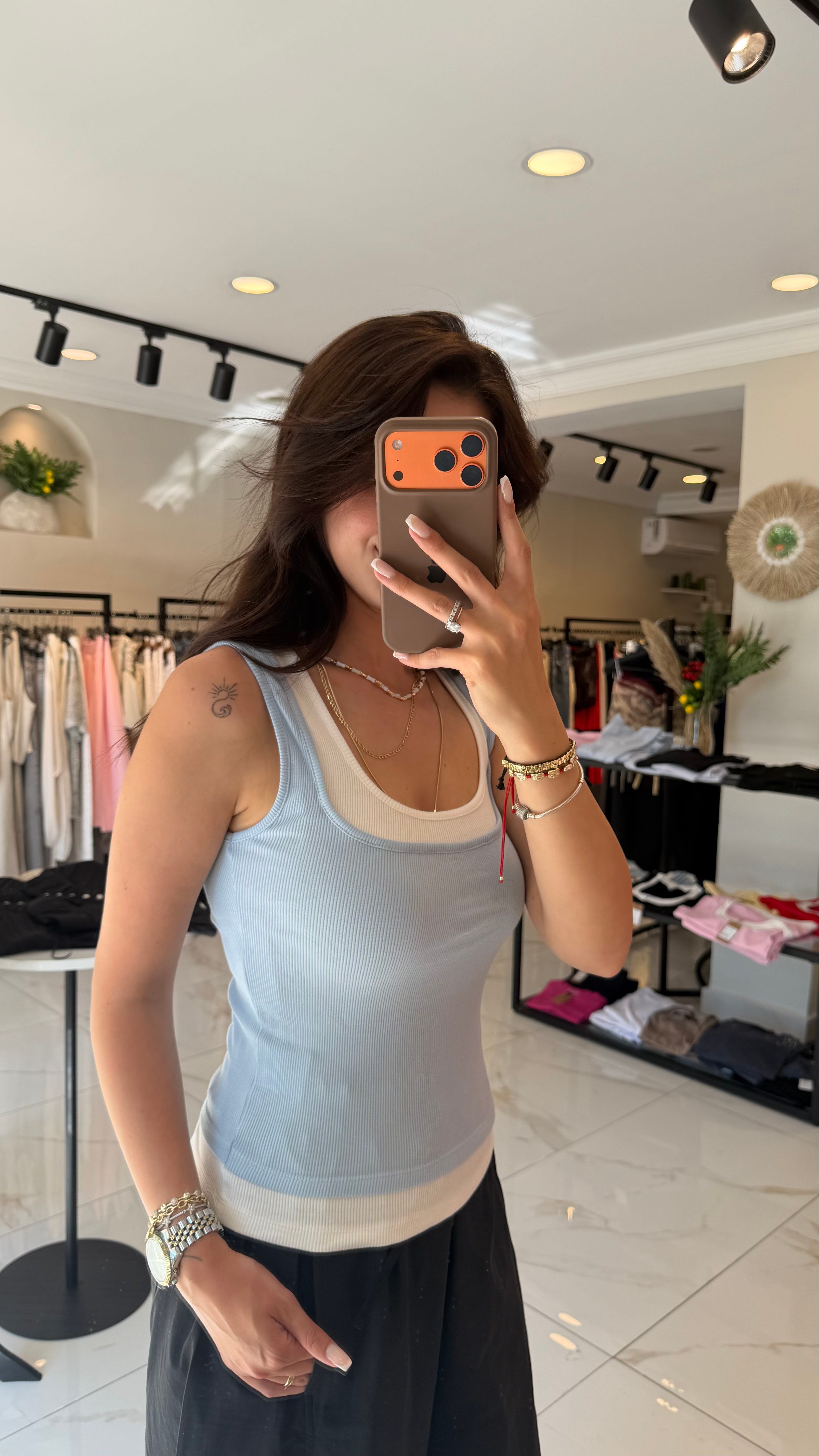 ÇİFT YAKA ATLET BEBE MAVİ