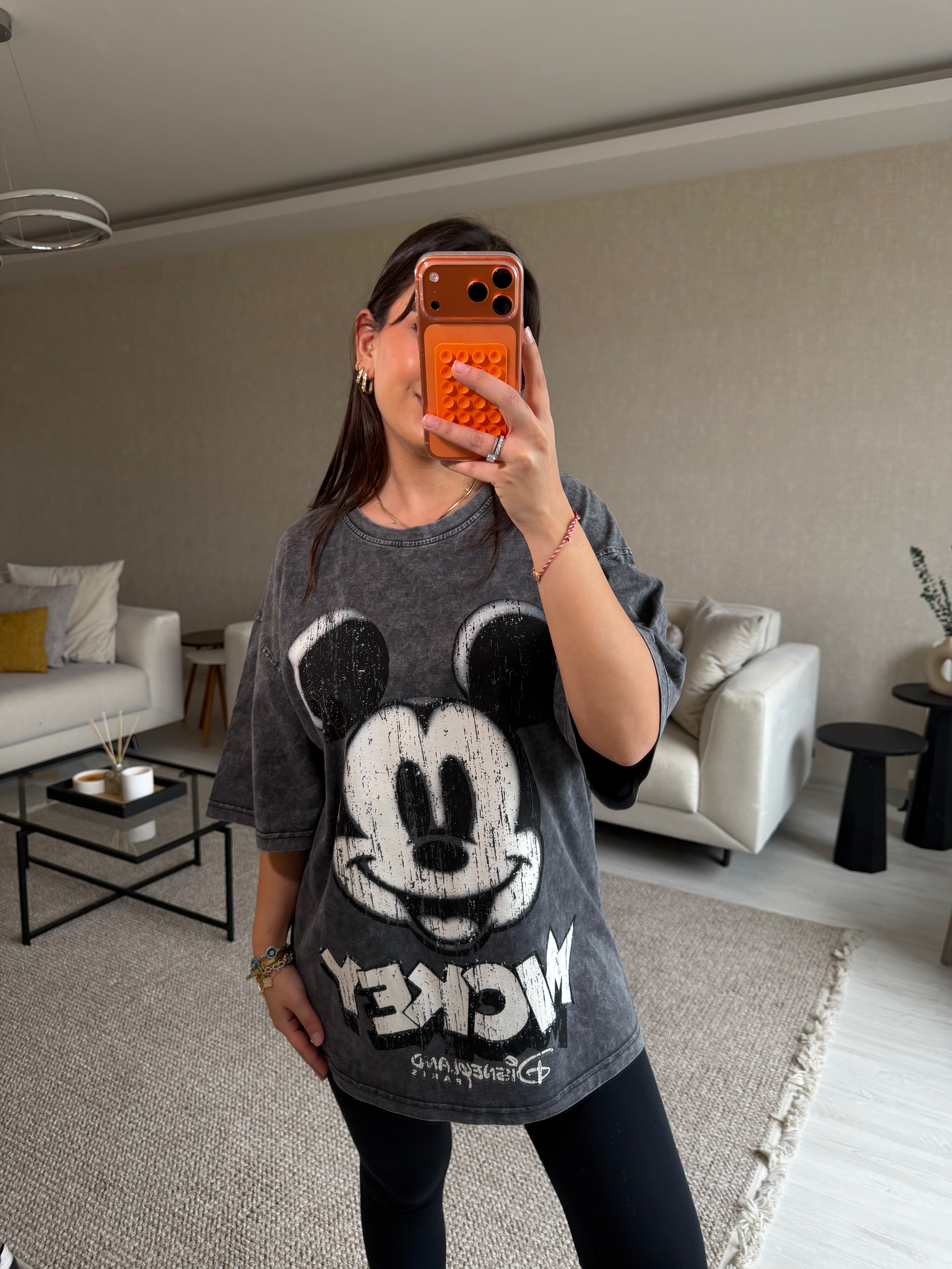 MİCKEY MOUSE BASKILI OVERSIZE TİŞÖRT