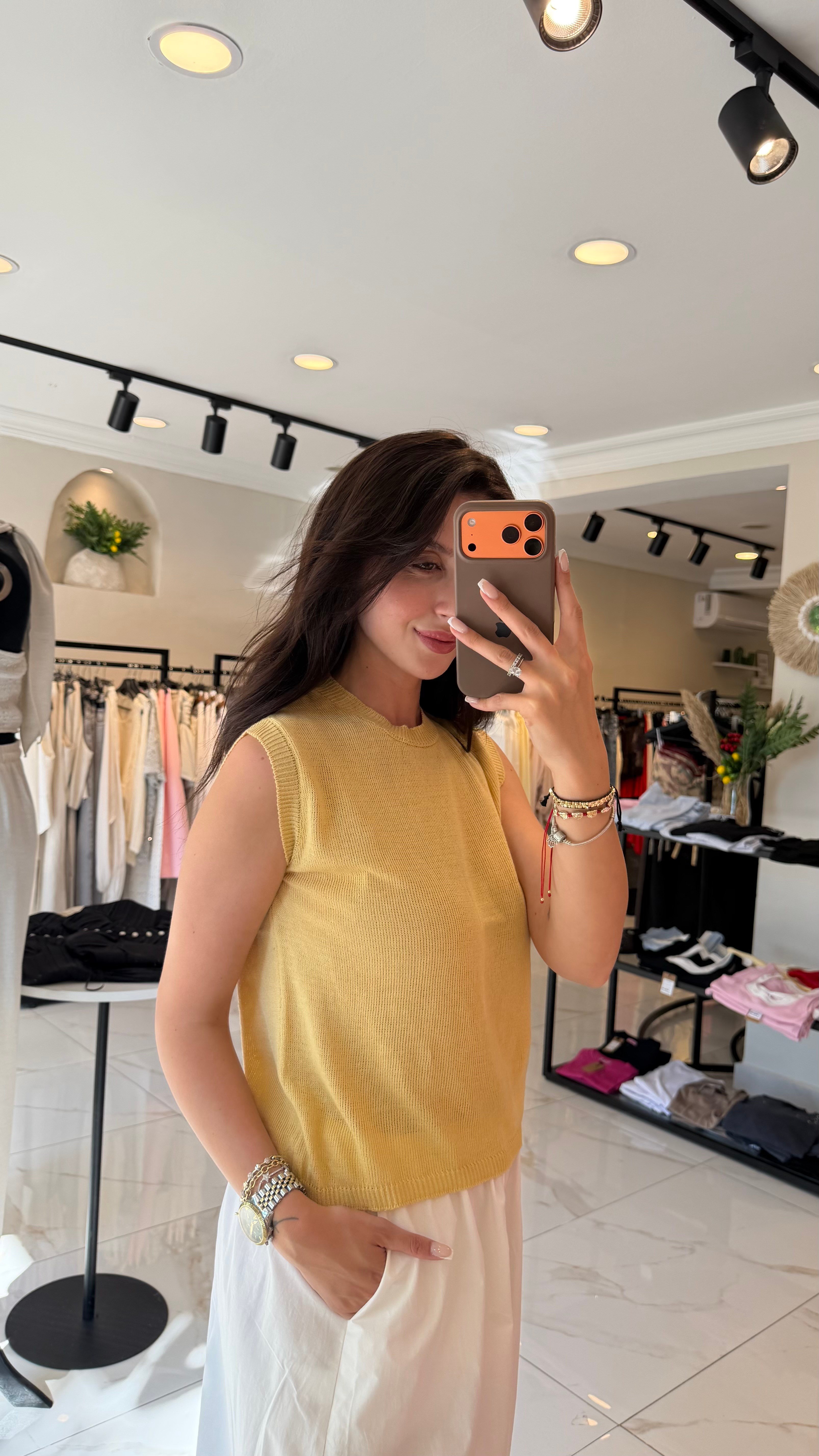 SIFIR KOL TRİKO HARDAL 
