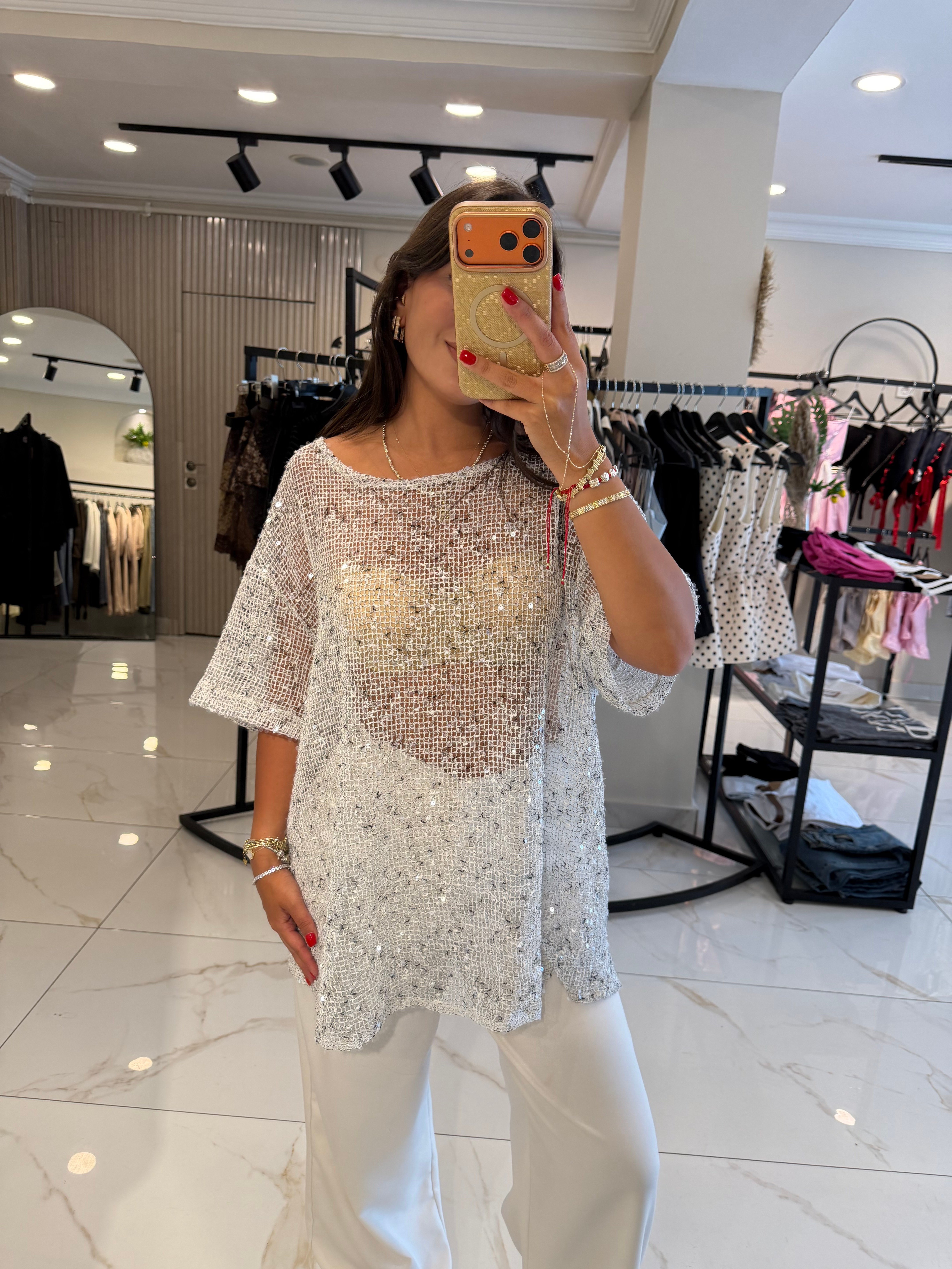 ZR GRİ PULLU BLUZ