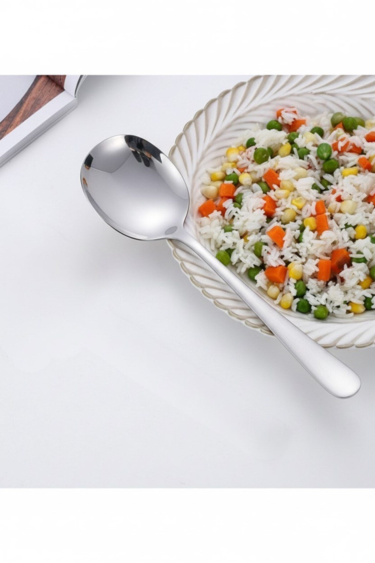21 cm Paslanmaz Çelik Servis Kaşığı Salata Kaşığı | Lüx Çelik Yemek Servis Kaşığı