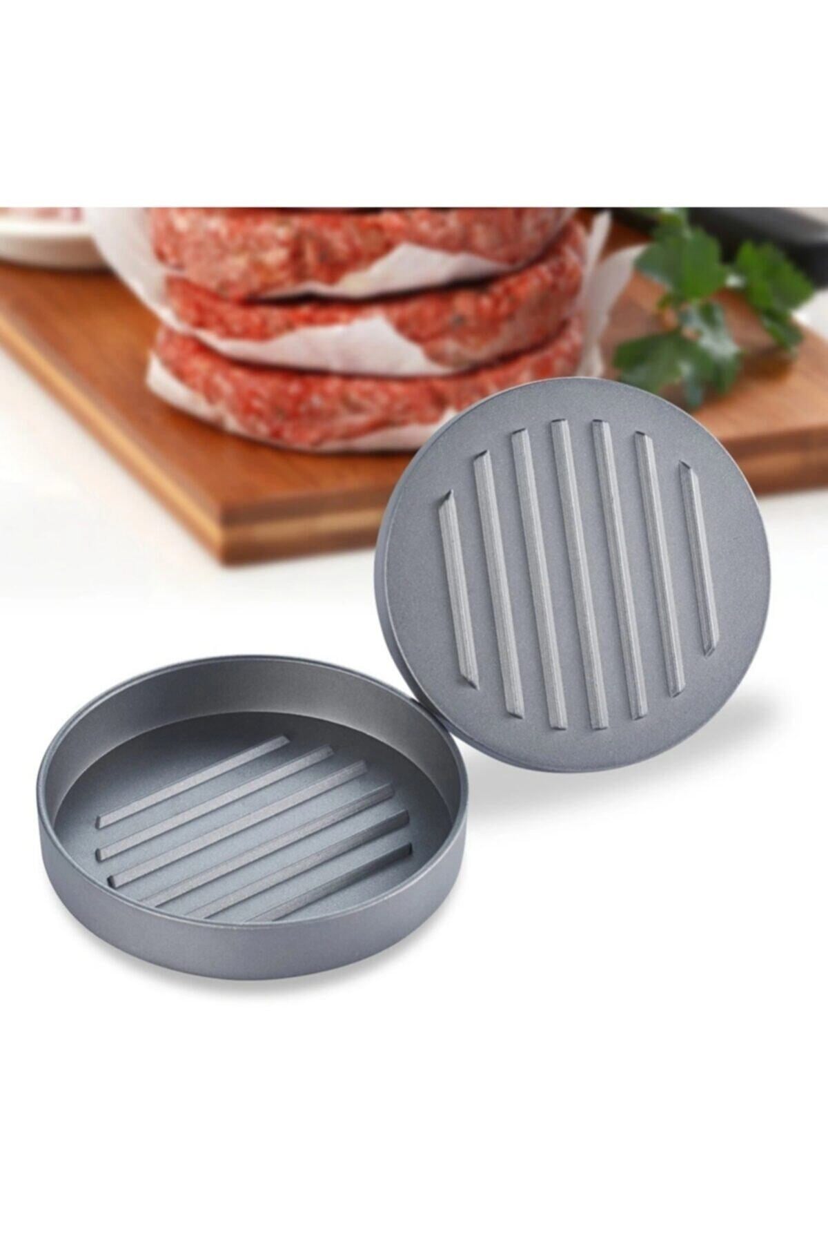 Hamburger Köfte Presi Pratik Köfte Yapma Aparatı Metal Kıyma Burger Press Şekillendirici Kalıp 12 cm