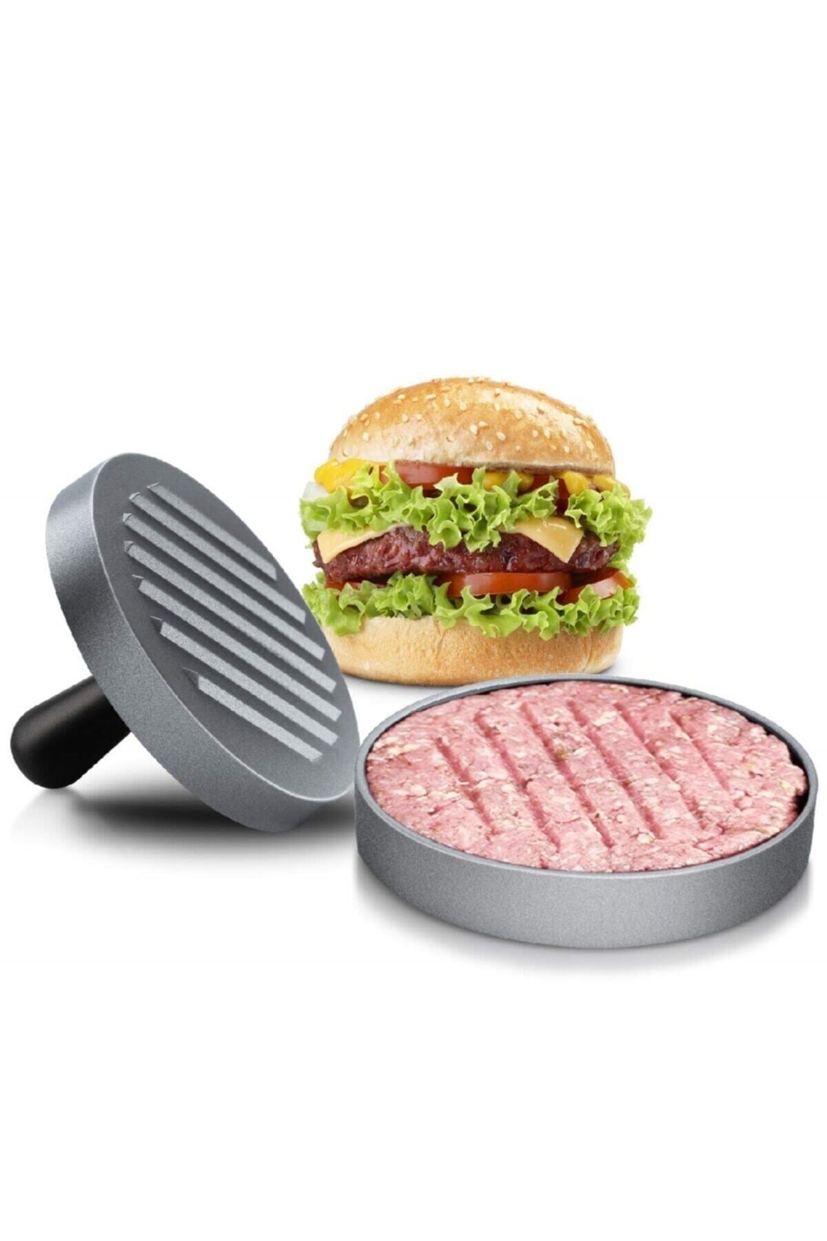 Hamburger Köfte Presi Pratik Köfte Yapma Aparatı Metal Kıyma Burger Press Şekillendirici Kalıp 12 cm