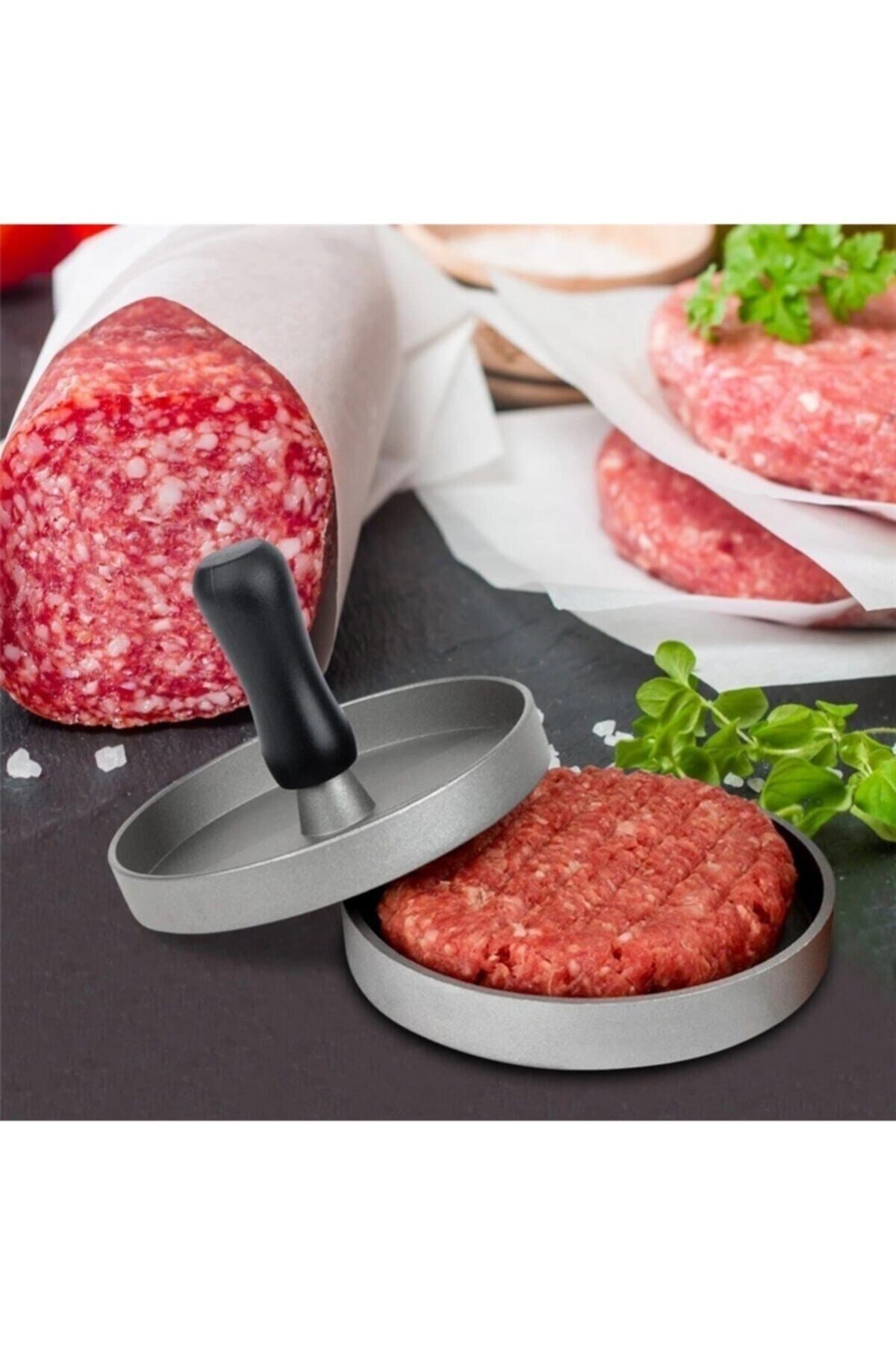 Hamburger Köfte Presi Pratik Köfte Yapma Aparatı Metal Kıyma Burger Press Şekillendirici Kalıp 12 cm