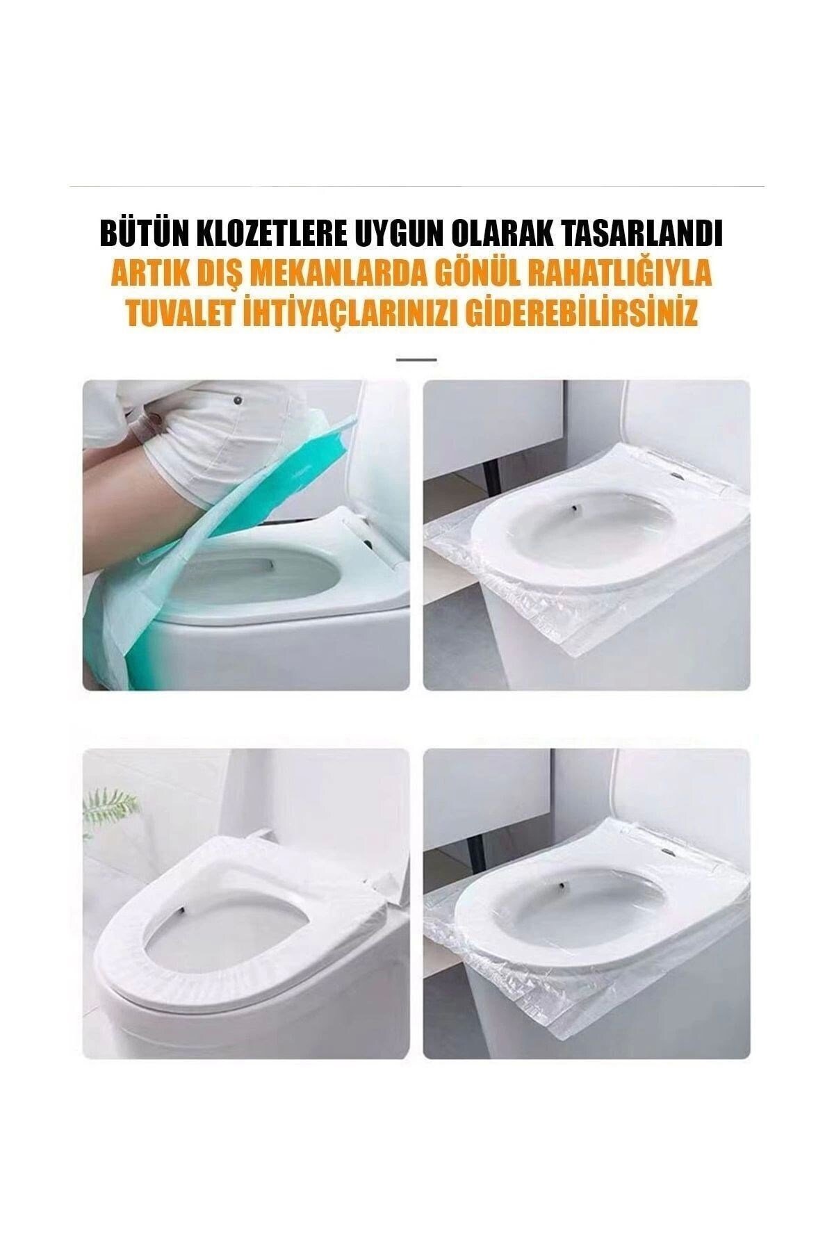Hijyenik Klozet Kapağı Poşeti Tek Seferlik Klozet Kapağı Kılıfı 50 Adet Kullan At