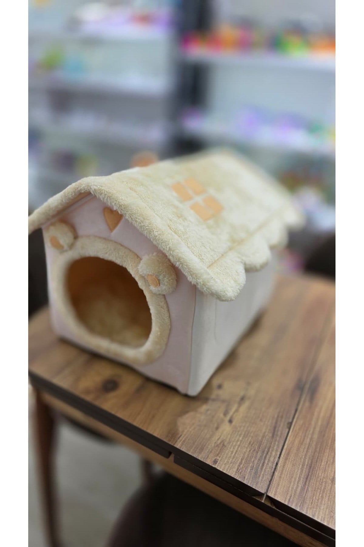 Kedi Evi Ve Köpek Evi Yumuşak Kedi Yatağı Derin Uyku Ve Kış Evi Çıkarılabilir Minder Peluş Uyku Evi