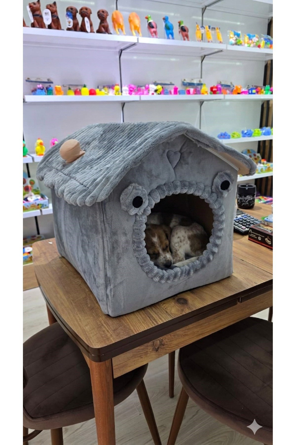 Kedi Evi Ve Köpek Evi Yumuşak Kedi Yatağı Derin Uyku Ve Kış Evi Çıkarılabilir Minder Peluş Uyku Evi