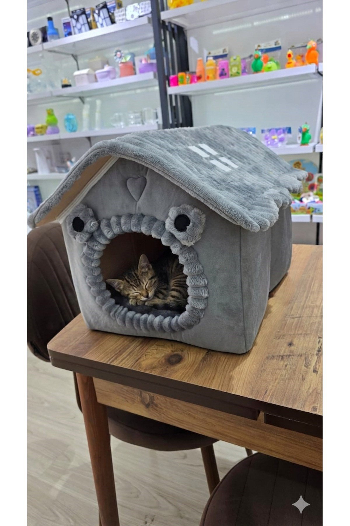 Kedi Evi Ve Köpek Evi Yumuşak Kedi Yatağı Derin Uyku Ve Kış Evi Çıkarılabilir Minder Peluş Uyku Evi