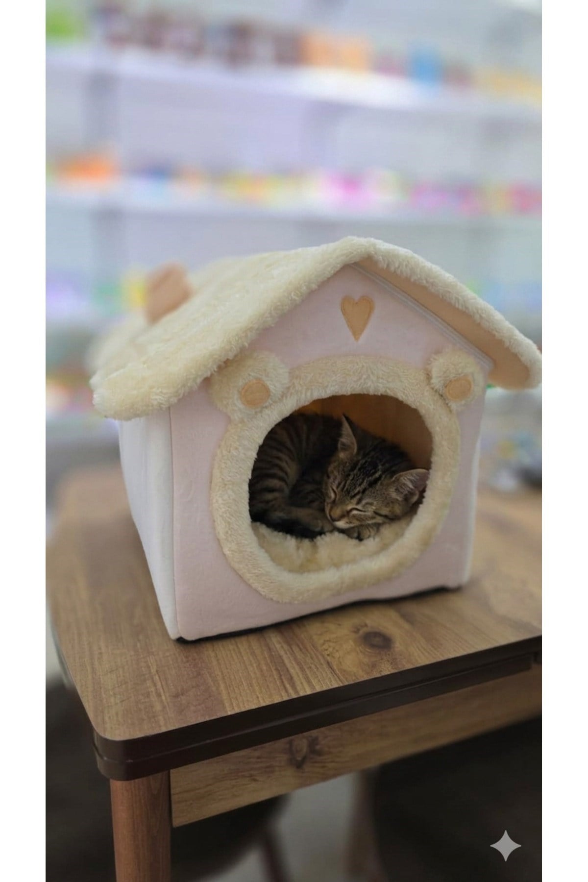 Kedi Evi Ve Köpek Evi Yumuşak Kedi Yatağı Derin Uyku Ve Kış Evi Çıkarılabilir Minder Peluş Uyku Evi