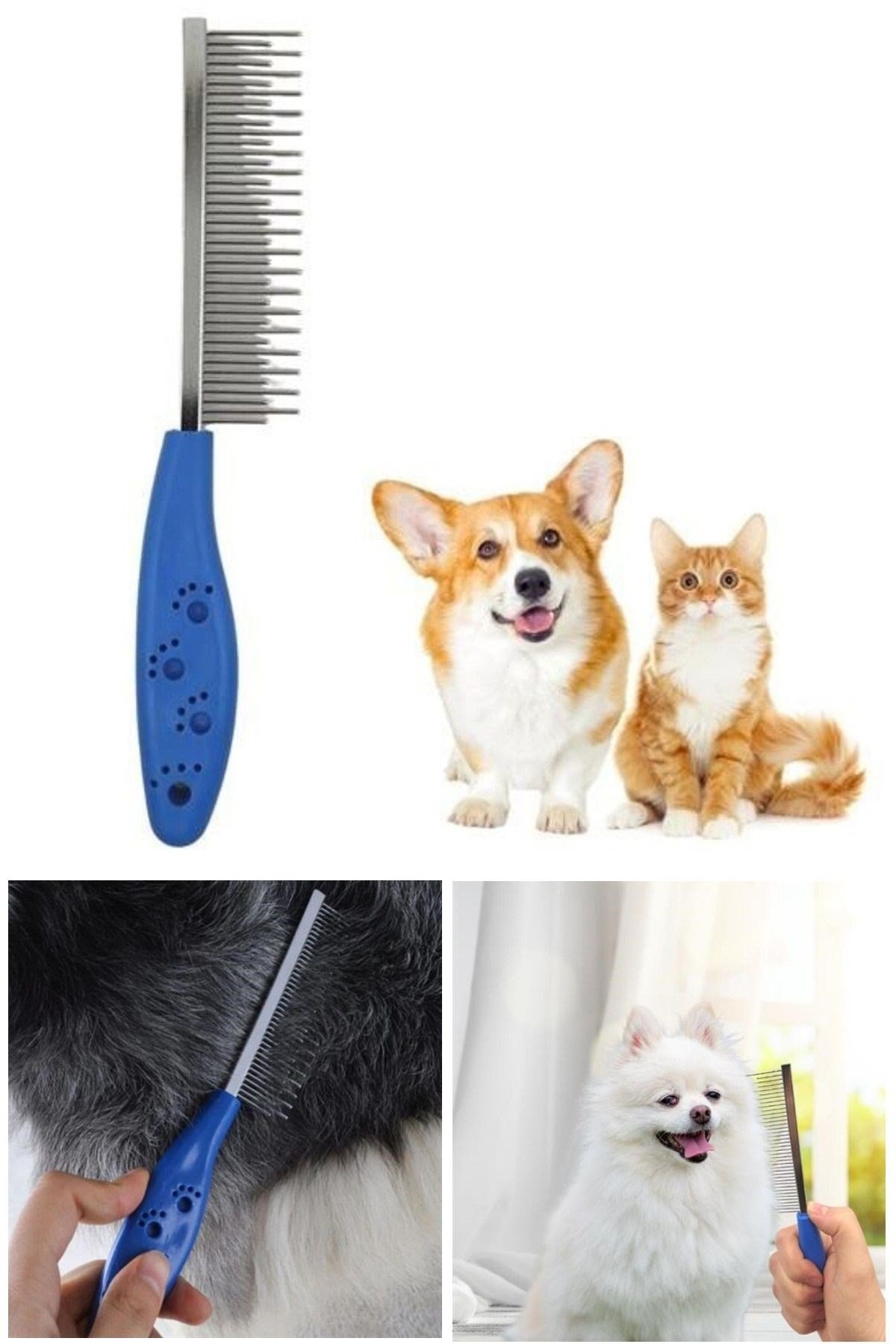 Kedi Köpek Tüy Açma Tarağı Kıtık Açıcı Bakım Tarağı Metal