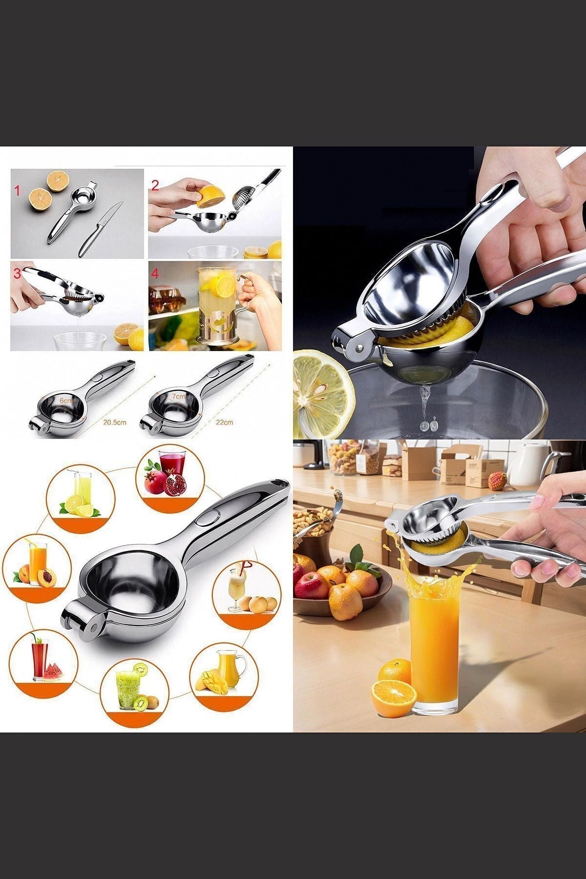 Paslanmaz Çelik Limon Ve Lime Sıkacağı 304 Ağır Çelik Limon Sıkacağı Bar Lime Sıkacağı Avuç İçi