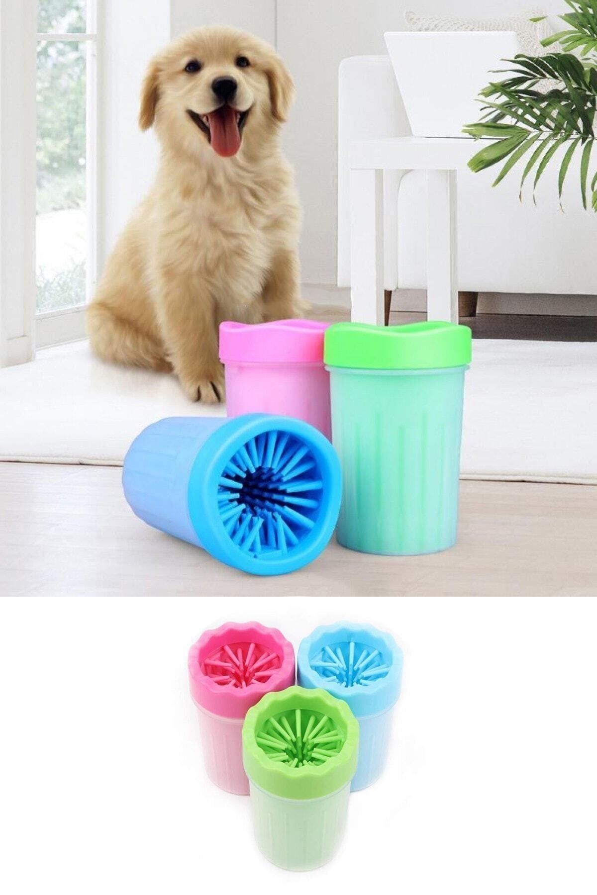 Silikon Fırçalı Kedi Köpek Pati Ayak Yıkama Kovası