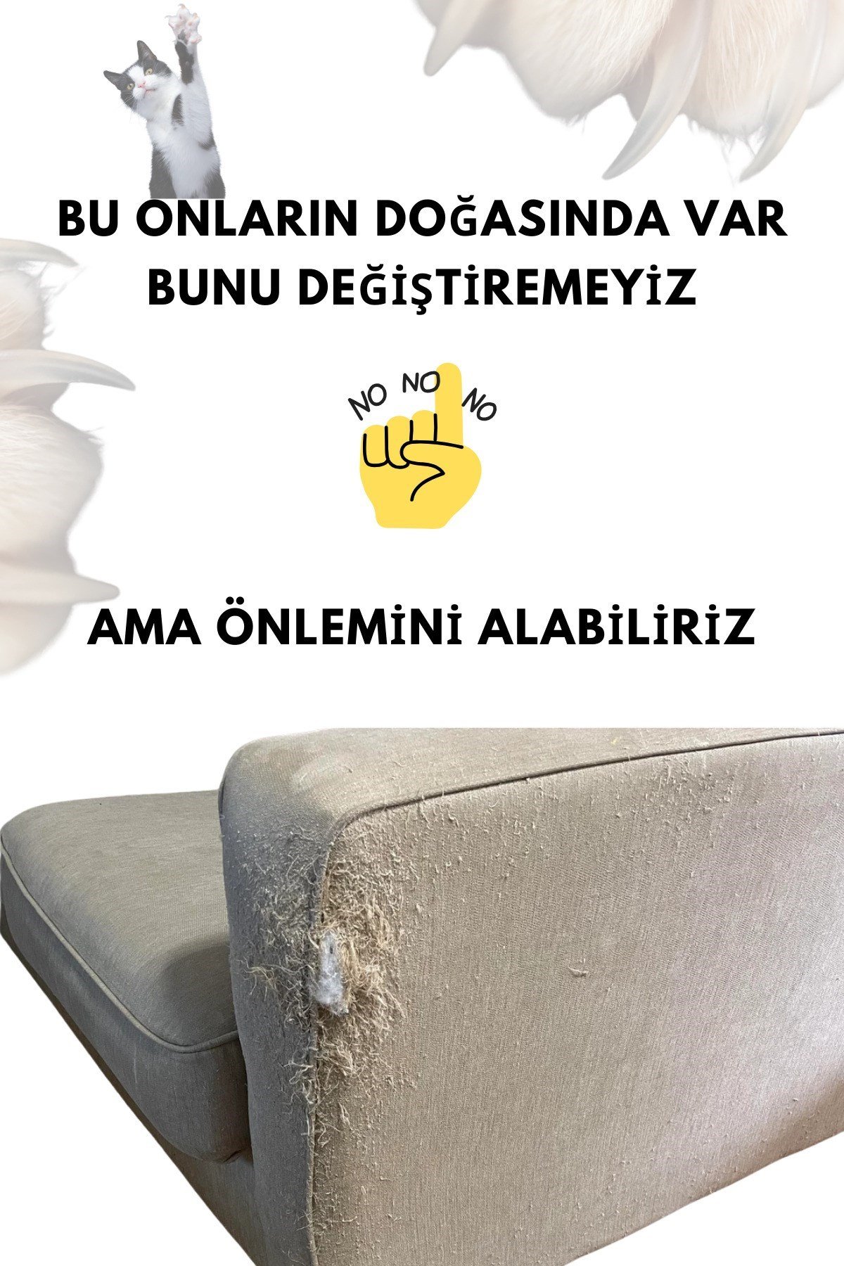 Yapışkanlı Kedi Tırmalama Halısı Koltuk ve Duvar Yapıştırma Tırmalama Halısı Renkli 100x30 cm