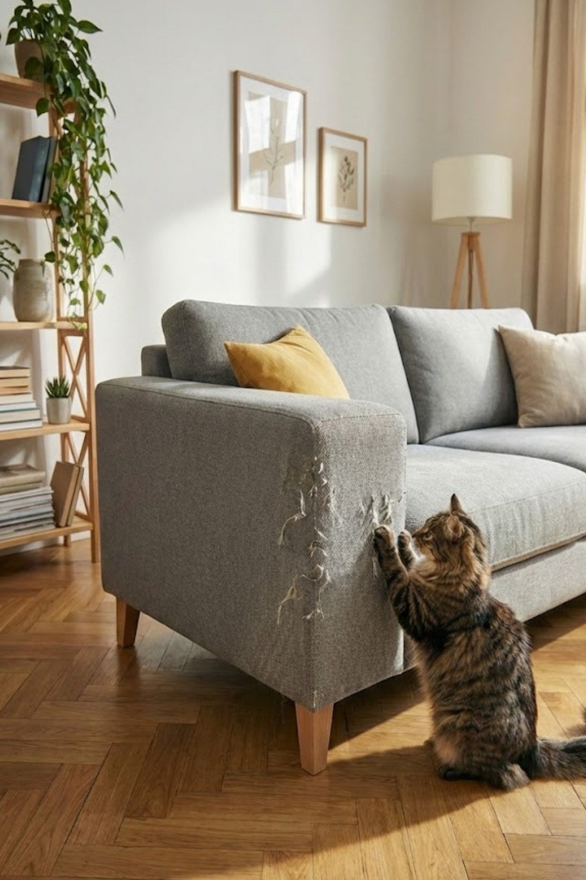Yapışkanlı Kedi Tırmalama Halısı Koltuk ve Duvar Yapıştırma Tırmalama Halısı Renkli 100x30 cm