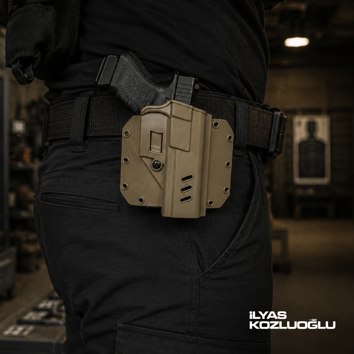 Black Grips Sarsılmaz SAR9 Taktik Polimer Kılıf Bej Çek At Tabanca Kılıfı
