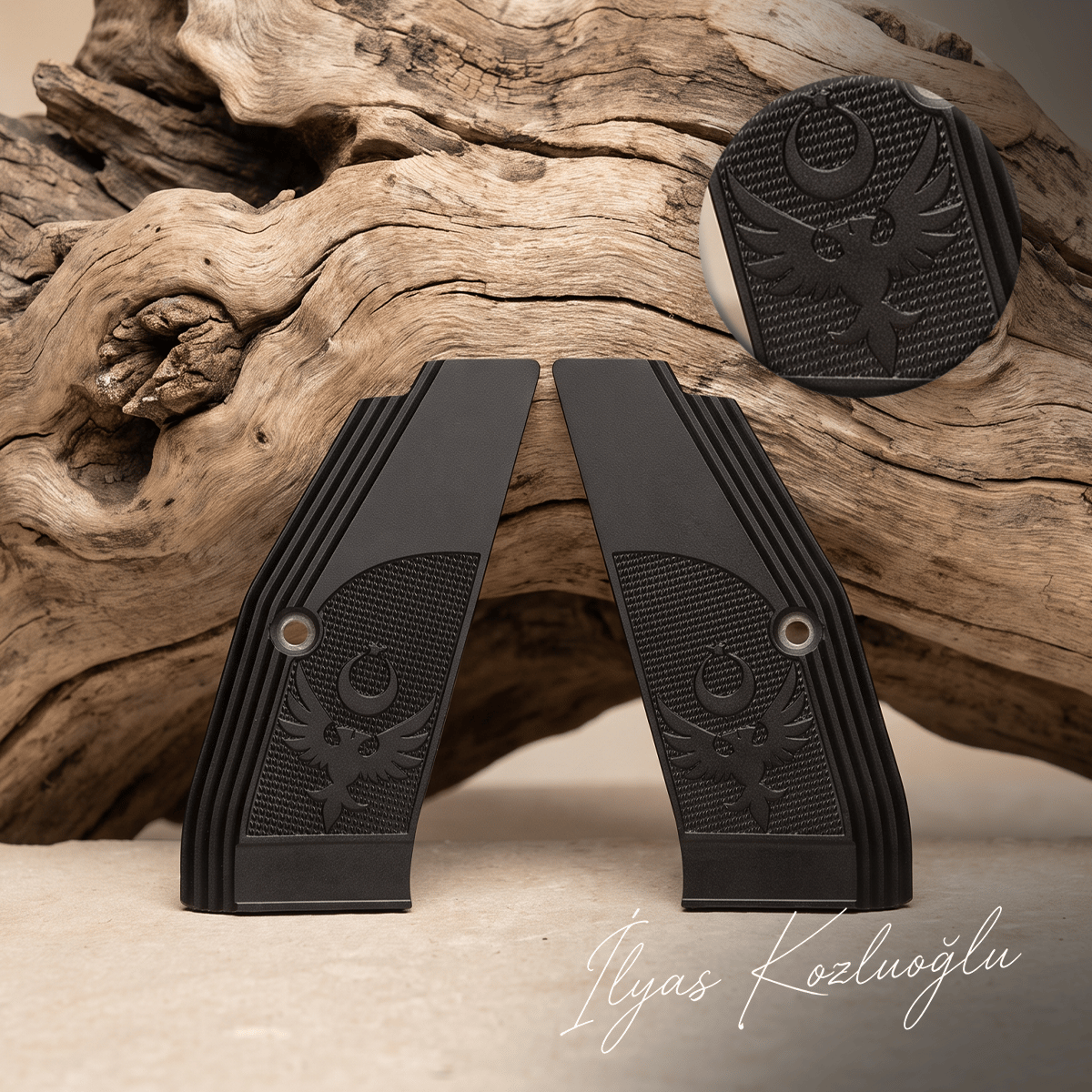 CZ 75 B & CZ Shadow 1 Alüminyum Kabza Yarım Yüzey Baklava Desenli Çift Başlı Kartal Logolu