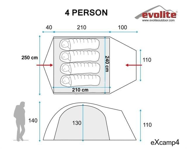 Evolite Excamp4 4 Kişilik Çadır