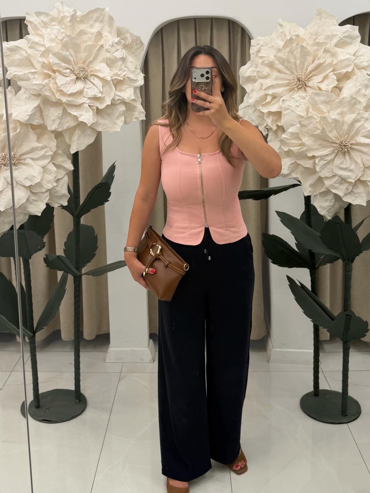 pembe fermuarlı bluz