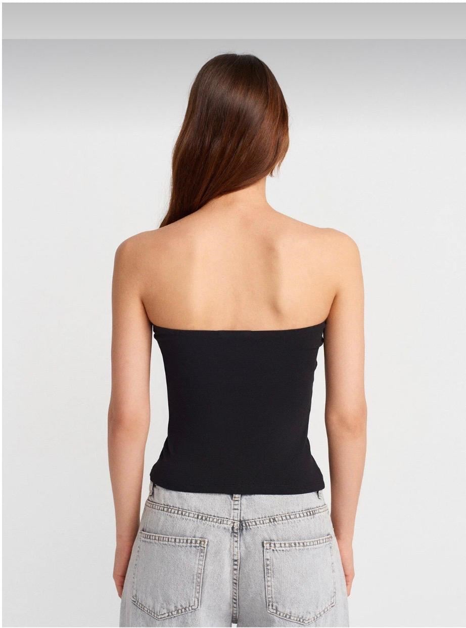 siyah  straplez crop