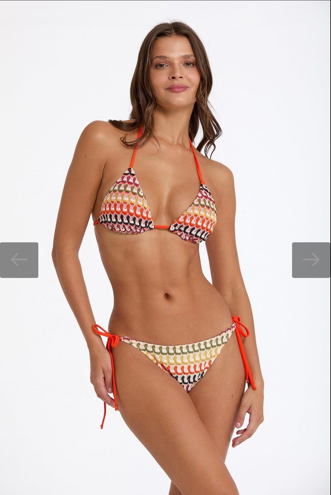 üçgen pudra triko bikini takımı