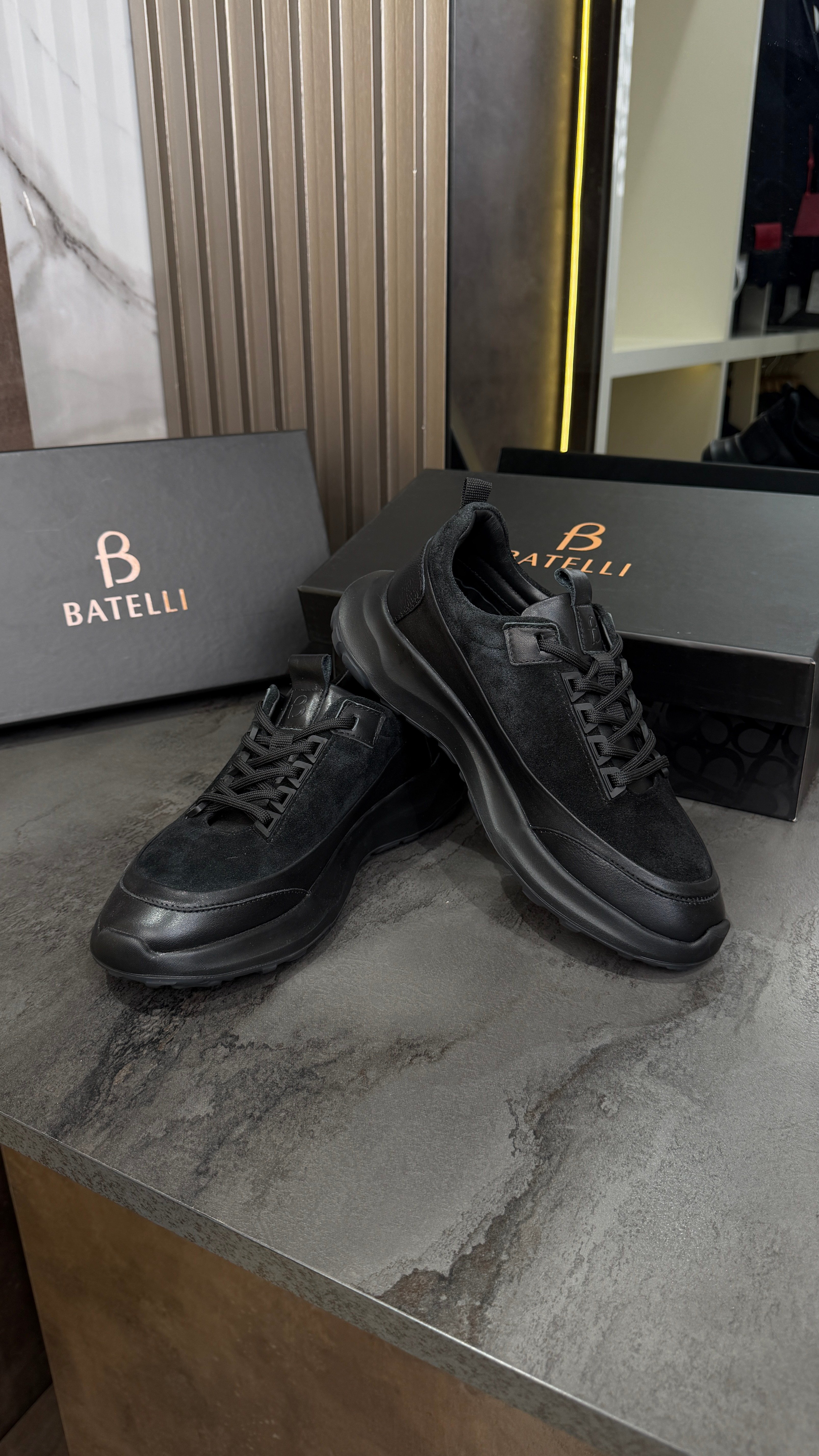 Bormio Süet Detaylı Sneaker | Siyah
