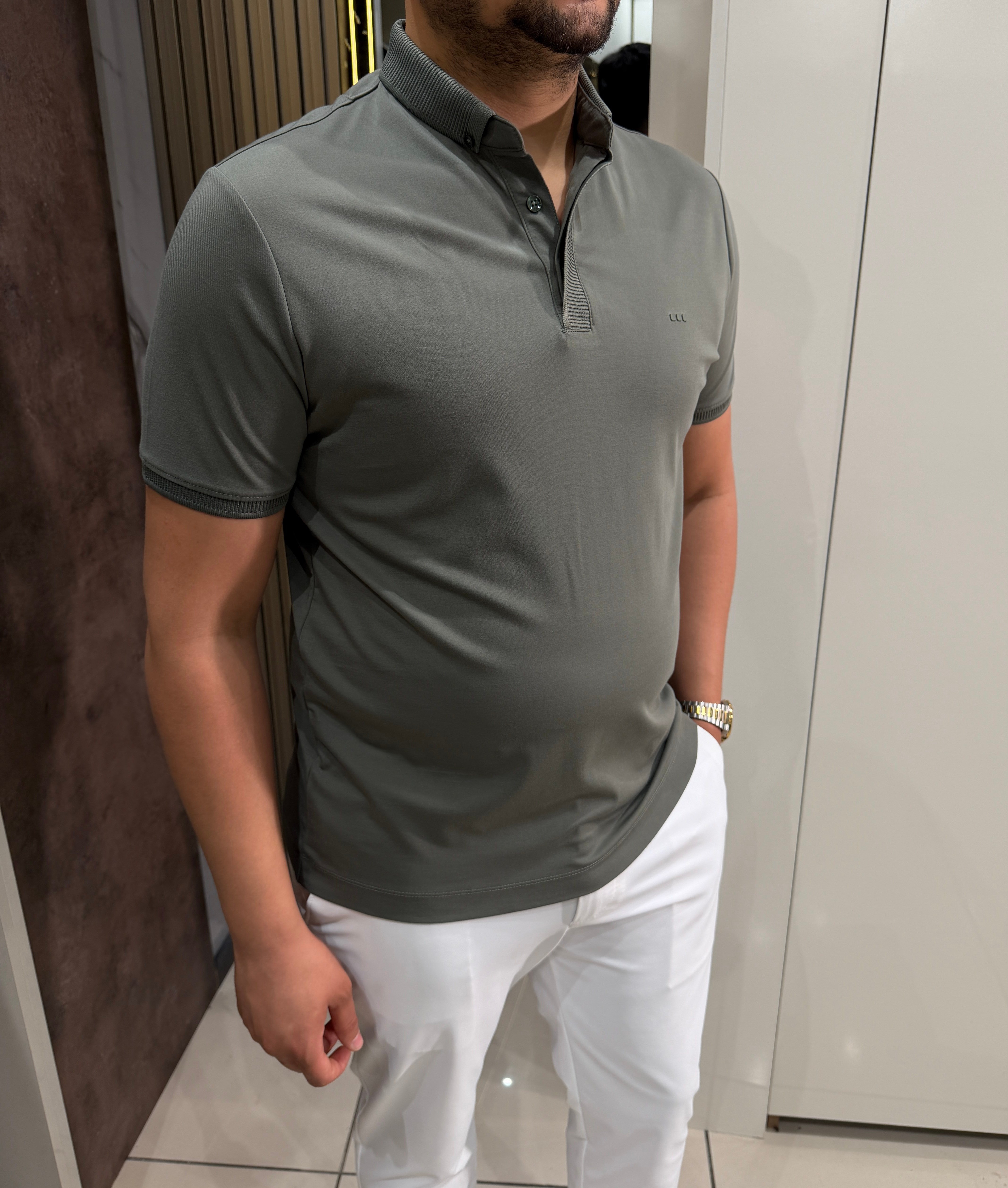 Dry Touch Polo Yaka T-shirt | Açık Haki