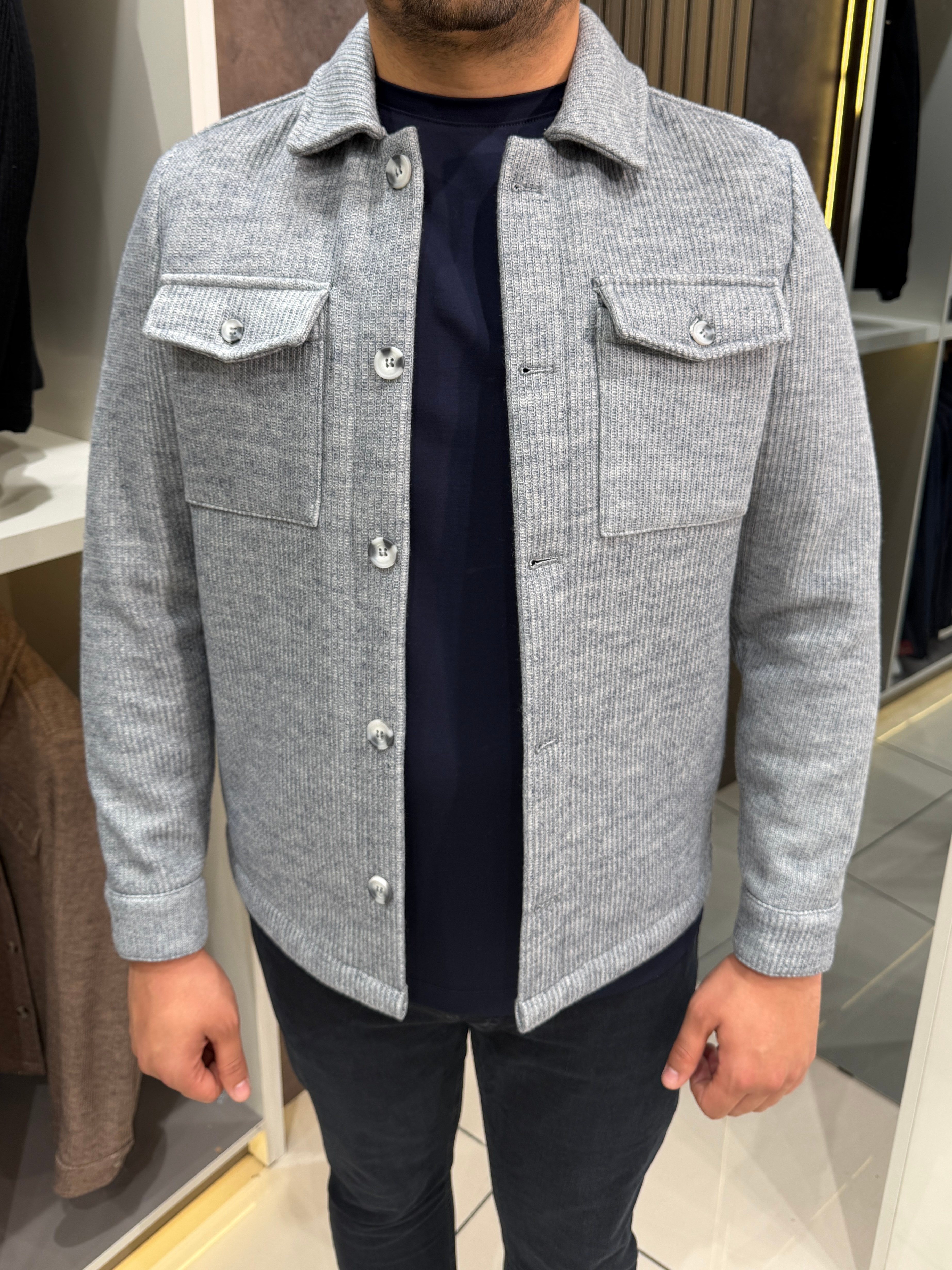 Fitilli Triko Ceket | Gri