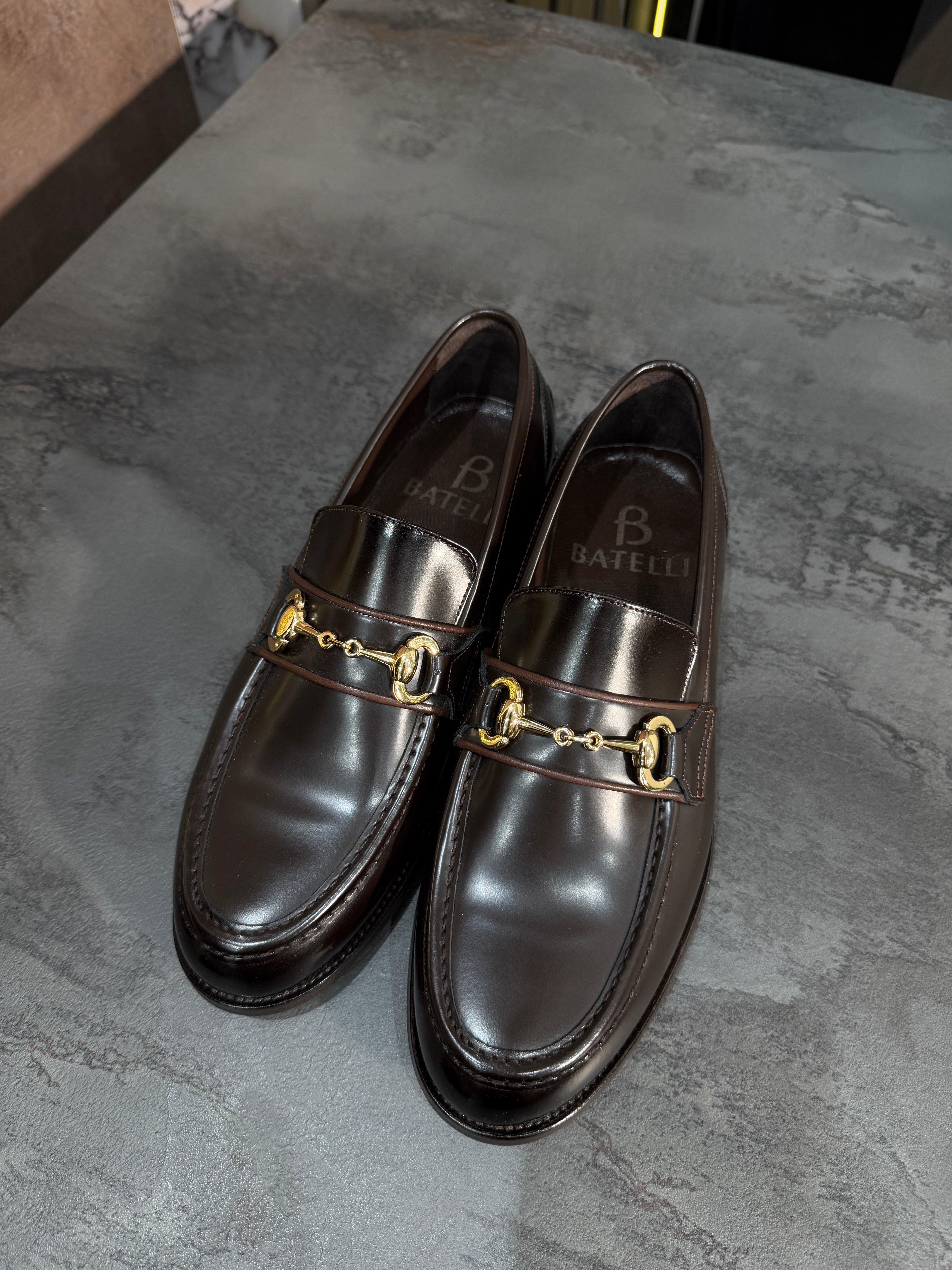 Vitton Gold Tokalı Loafer | Koyu Kahve