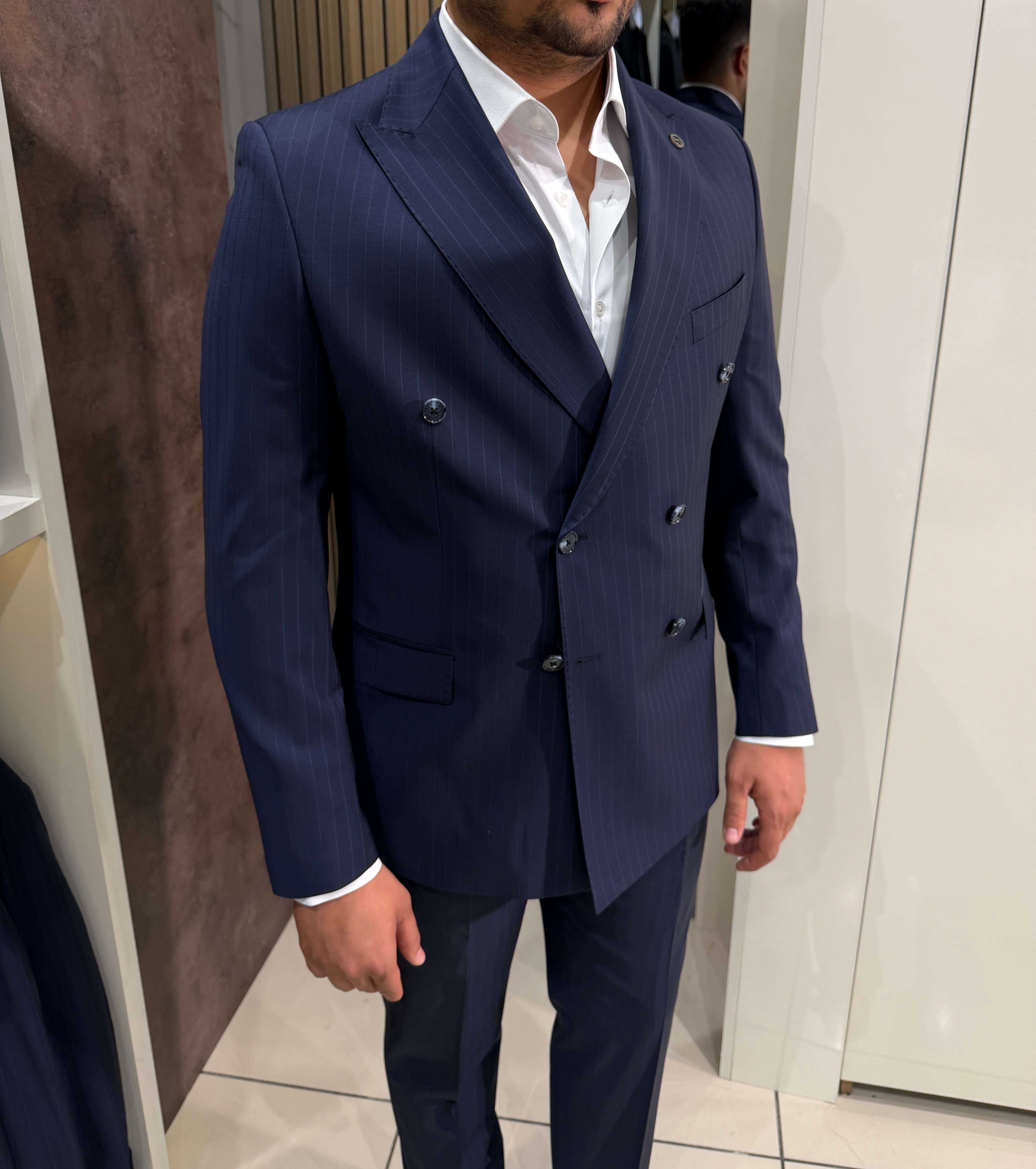 Yünsa Kruvaze Takım Elbise Fine Wool | Lacivert
