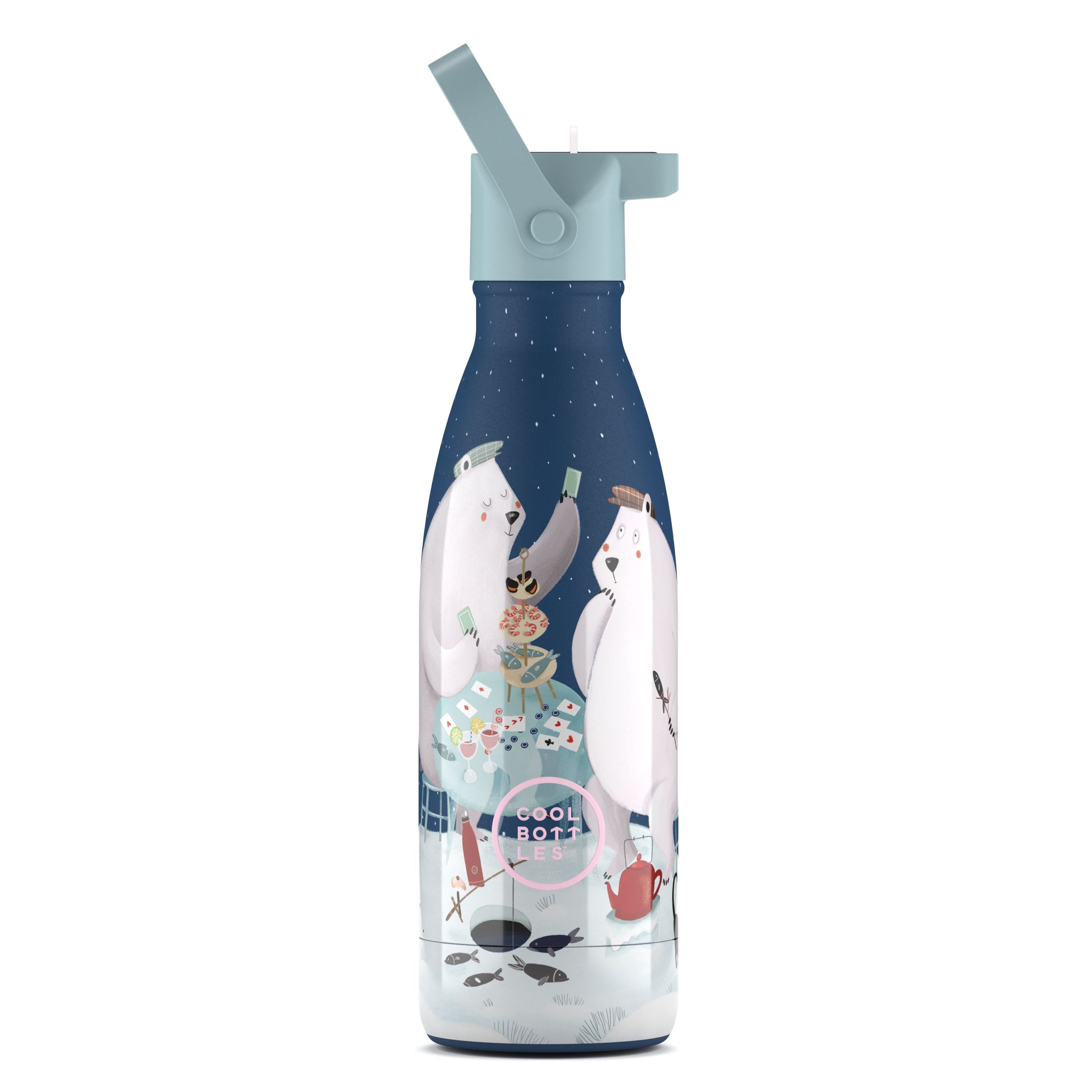 Cool Bottles Paslanmaz Çelik Suluk - The Kids Bottle - Polar Bears 350ml-CBBK35PB