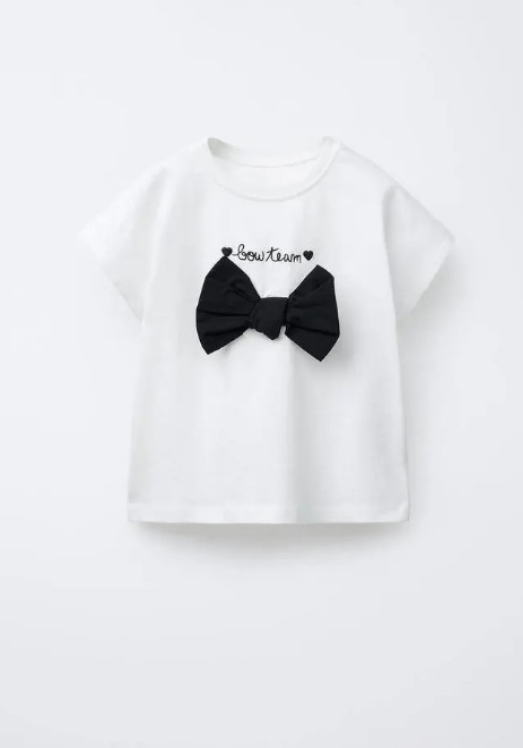LA'CIEL PARİS Beyaz Fiyonklu Tshirt
