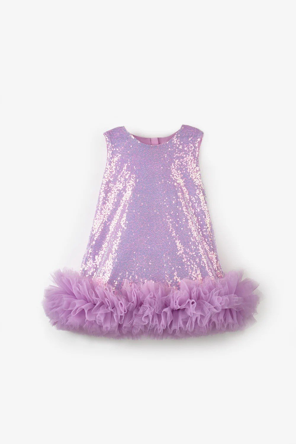 Le Mabelle Lila Fırfır Detaylı Pullu Kız Bebek Elbise 
